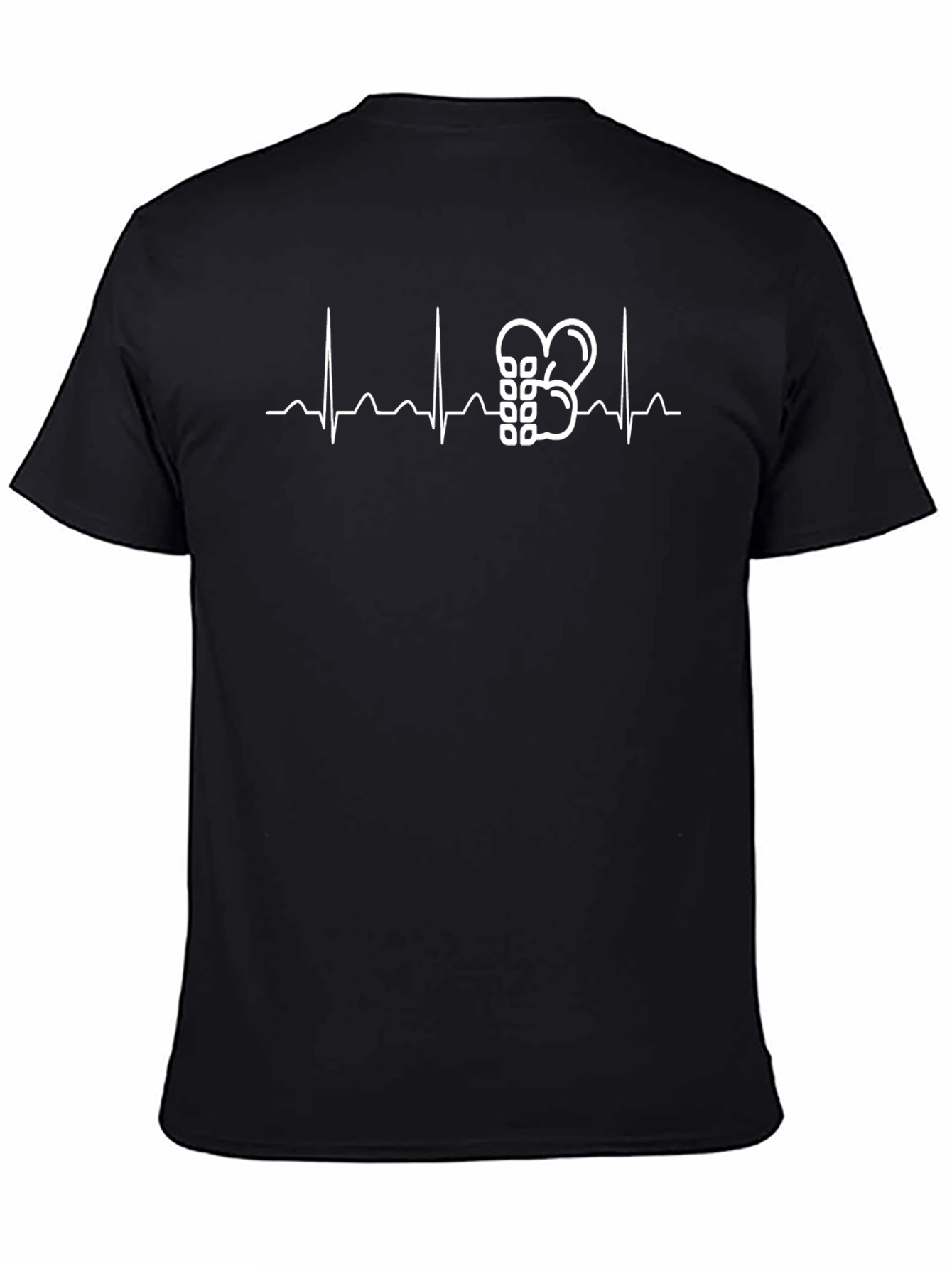 Heartbeat Boxing Glove Graphic Tee - Black