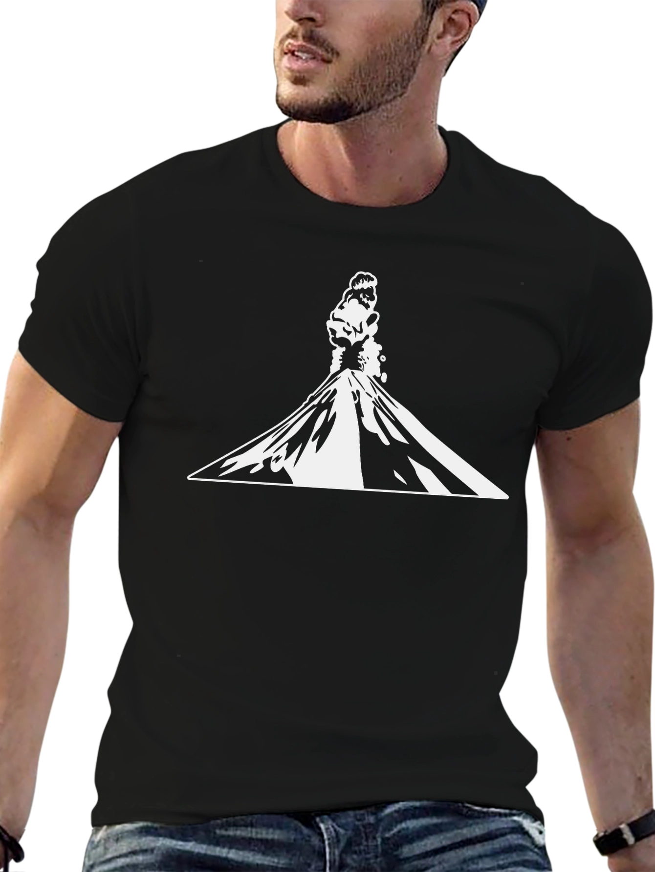 Volcano Eruption Graphic Tee - Black
