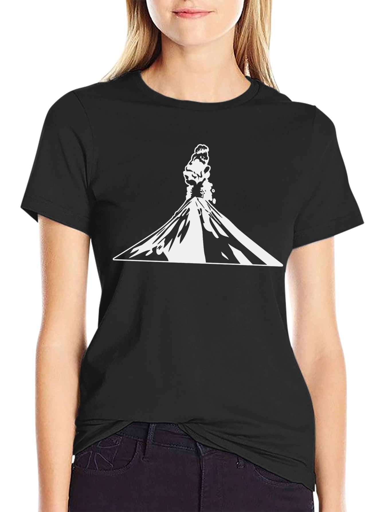 Volcano Eruption Graphic Tee - Black