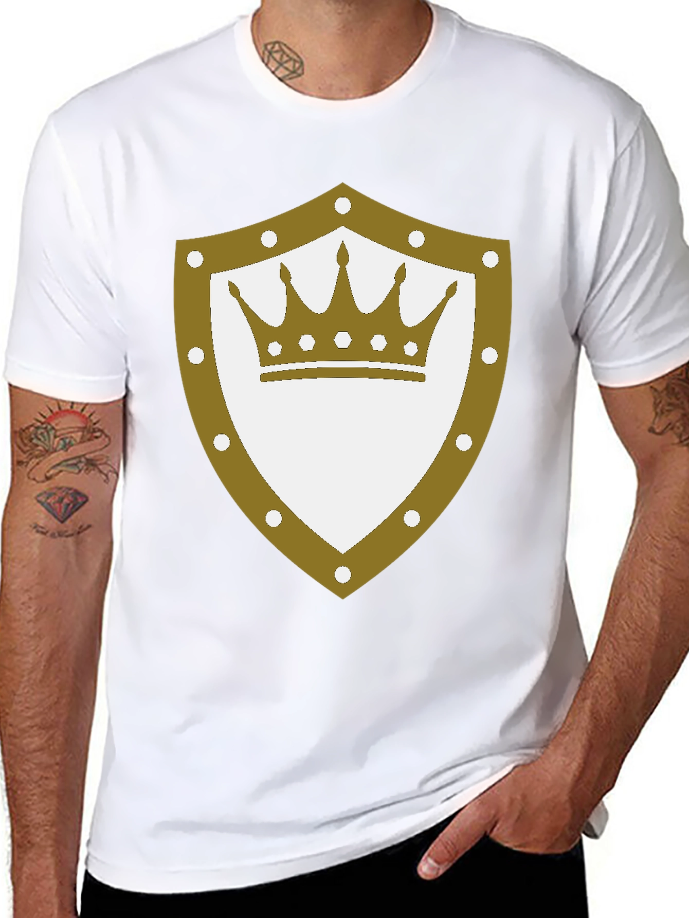 Royal Crest Graphic Tee - Black Cotton Blend