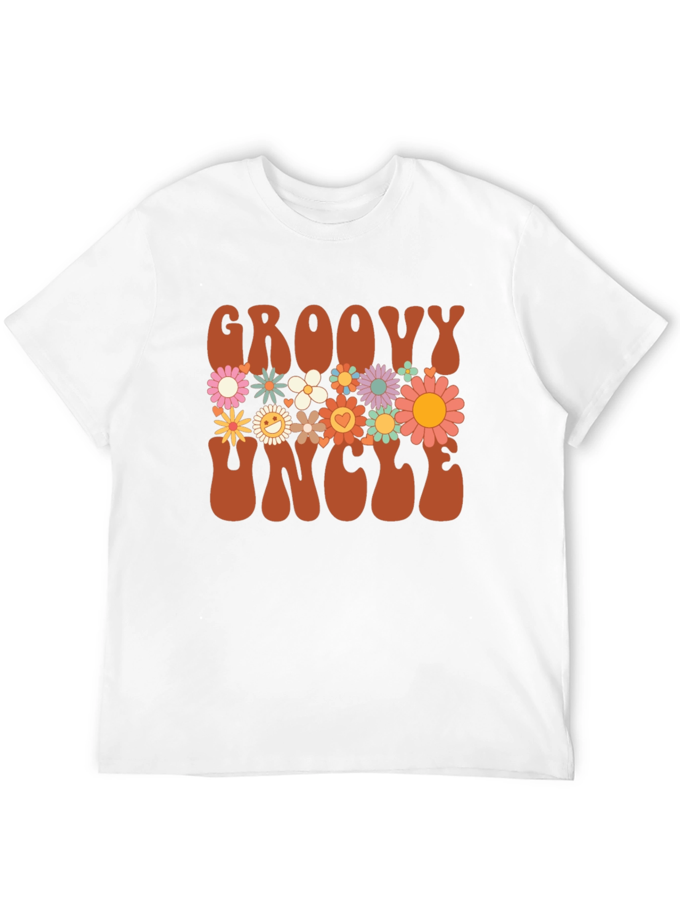 Groovy Uncle Graphic Tee - Retro Floral Design