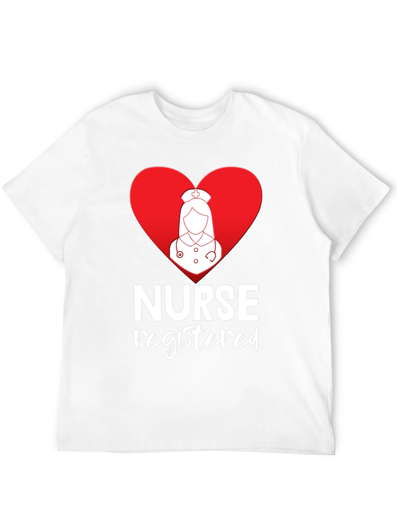 Registered Nurse Heart Graphic Black T-Shirt