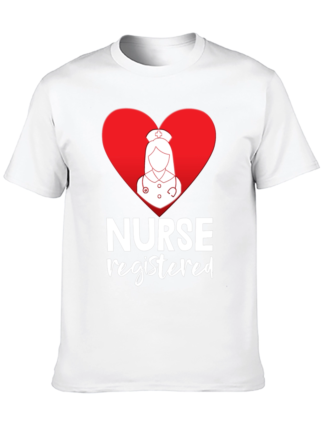 Registered Nurse Heart Graphic Black T-Shirt