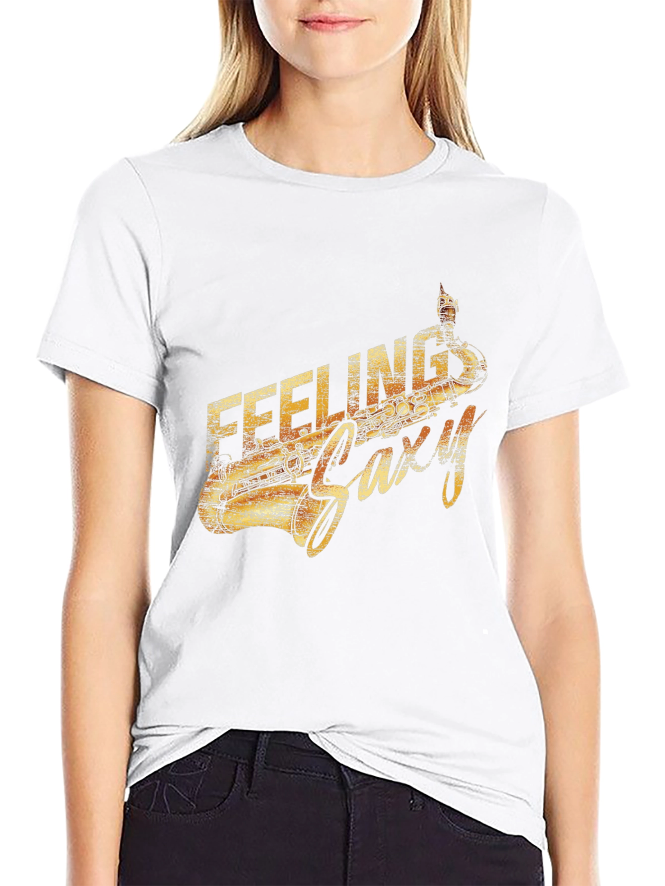 Feeling Saxy Graphic Tee - Cool Music Lover Shirt