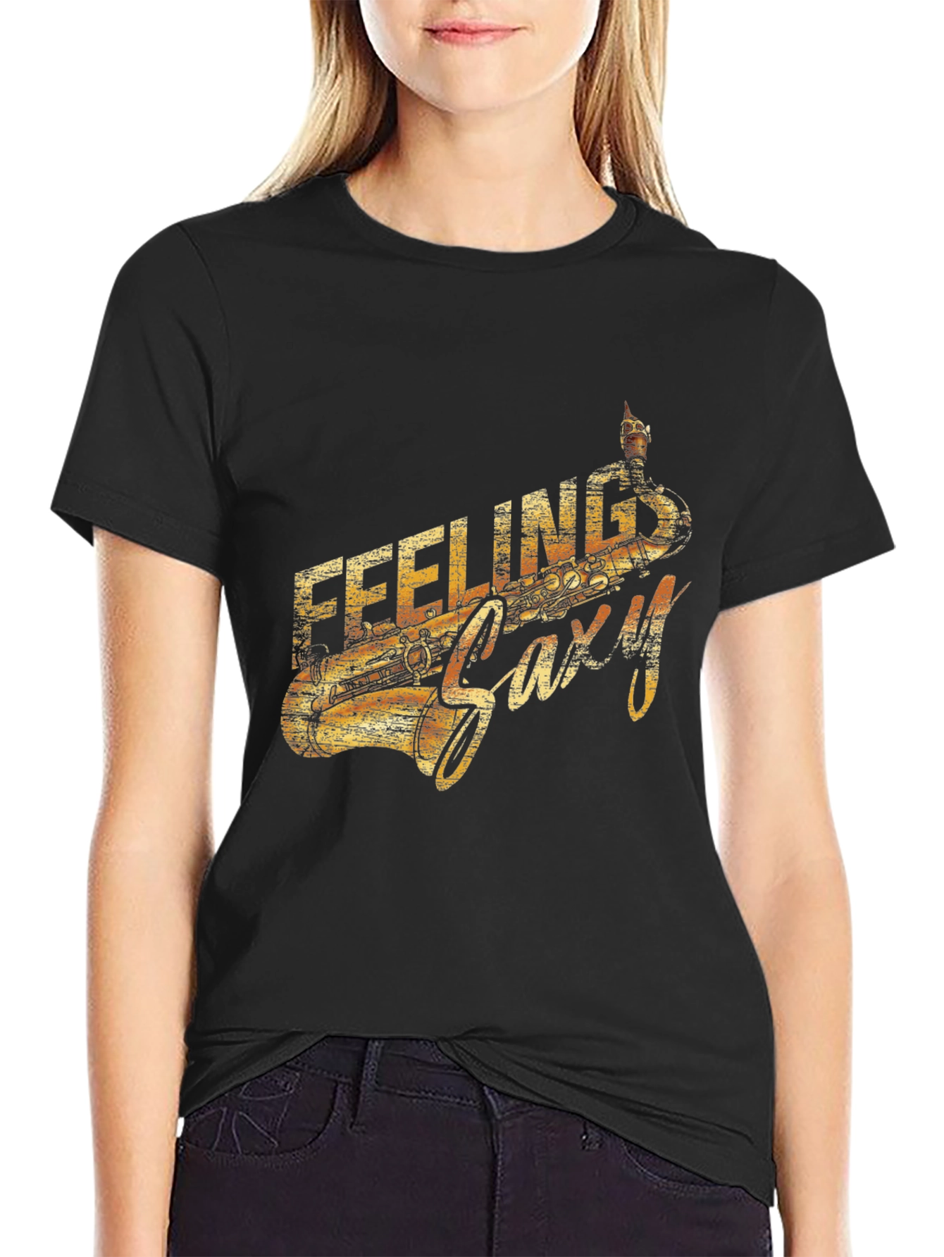 Feeling Saxy Graphic Tee - Cool Music Lover Shirt