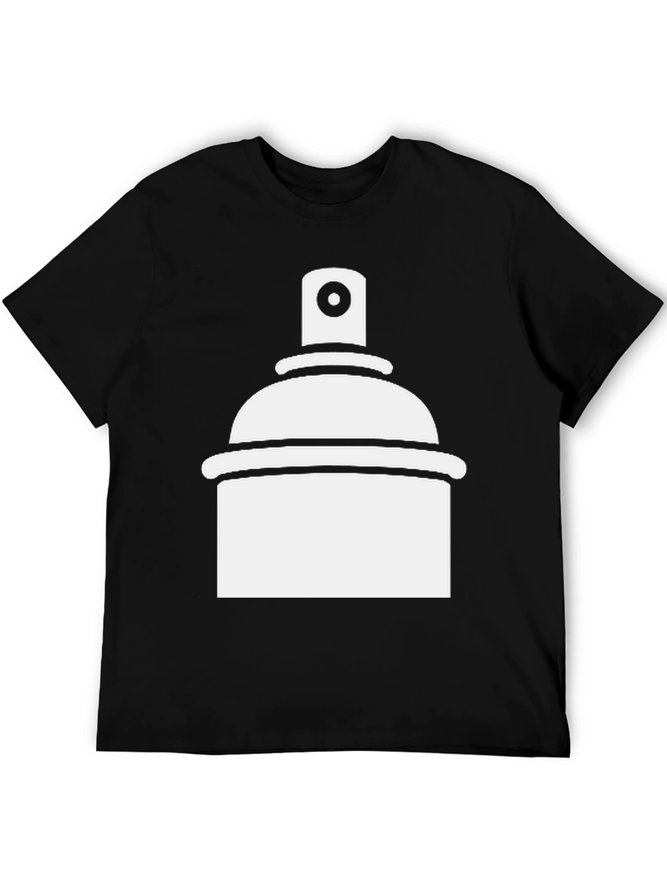 Spray Paint Graphic Tee - Black Cotton T-Shirt