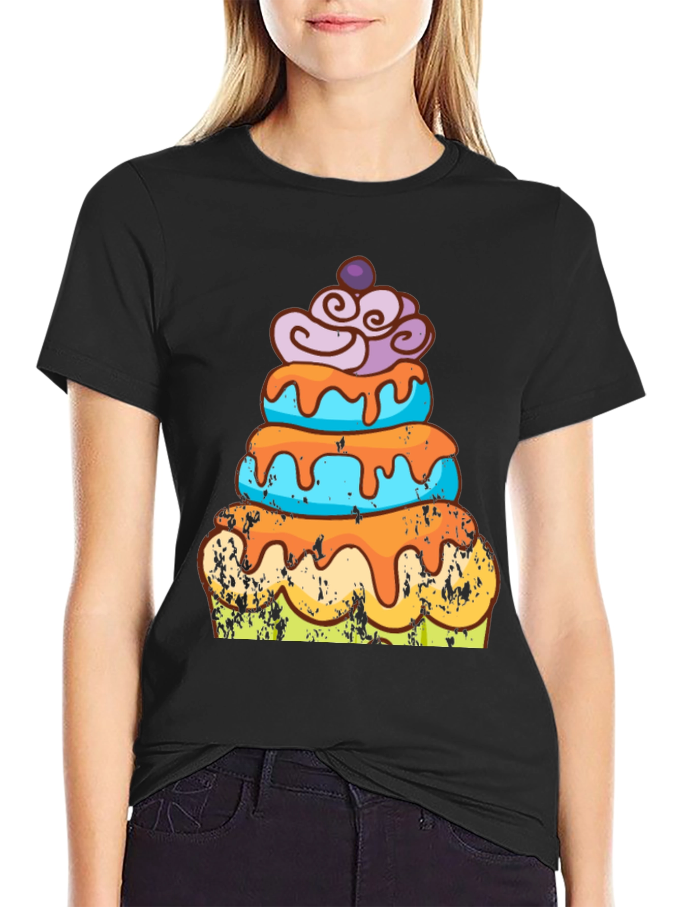 Cake Graphic Tee - Fun Dessert Lover Shirt