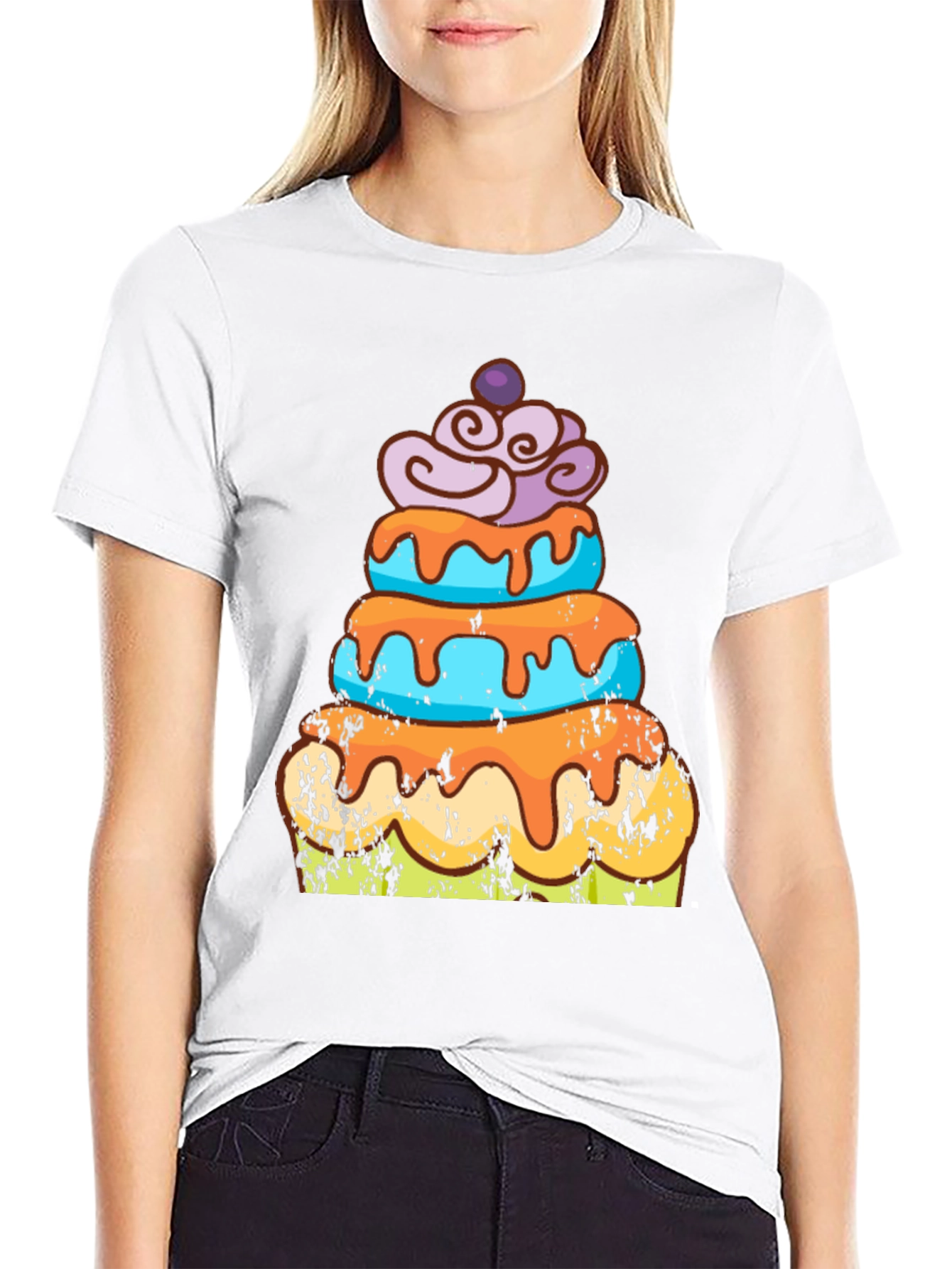 Cake Graphic Tee - Fun Dessert Lover Shirt