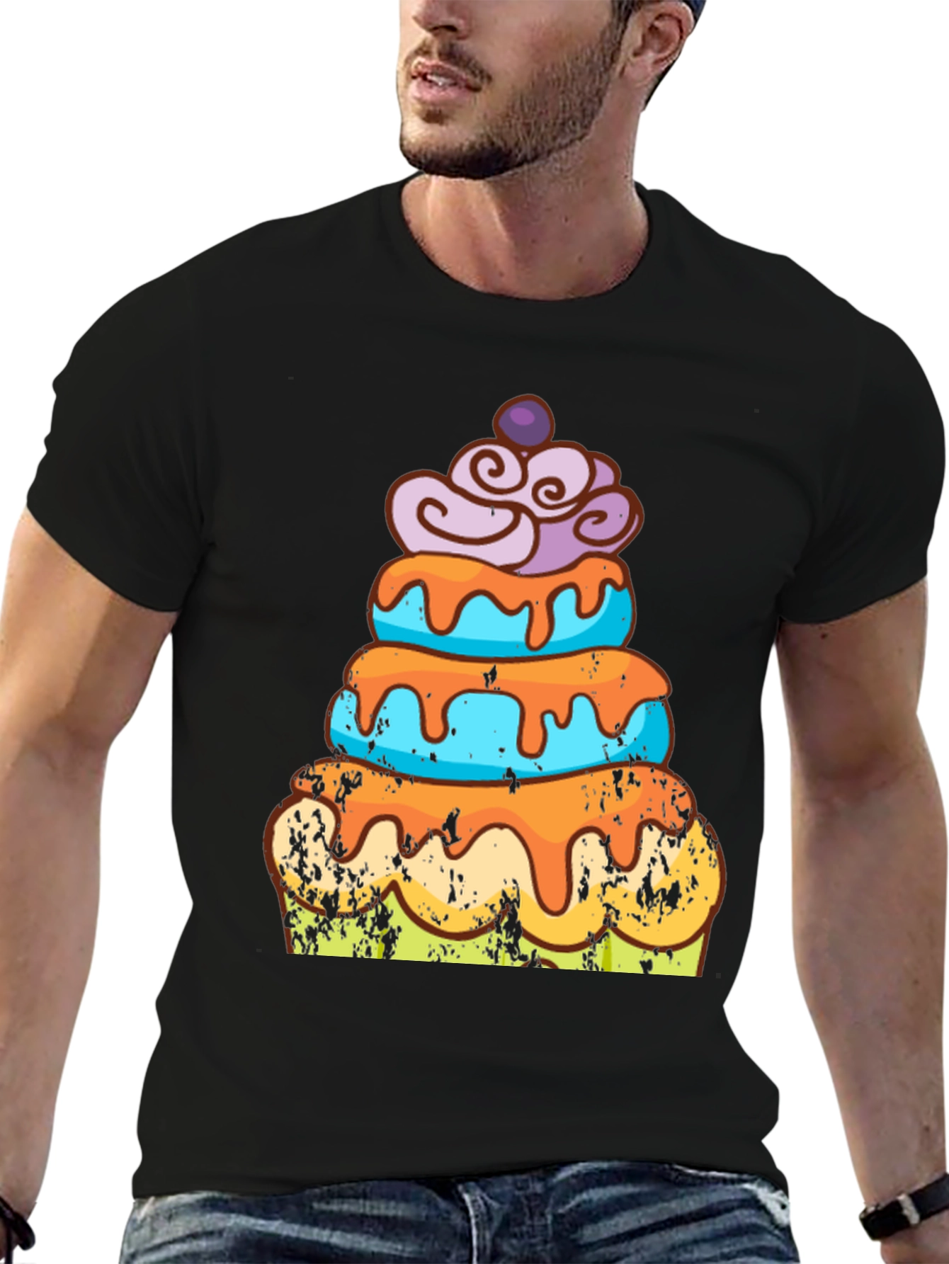 Cake Graphic Tee - Fun Dessert Lover Shirt