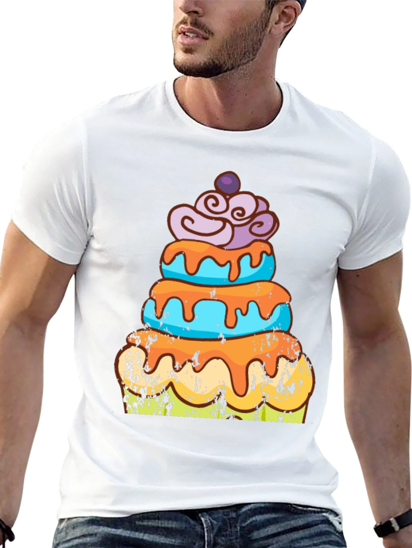 Cake Graphic Tee - Fun Dessert Lover Shirt