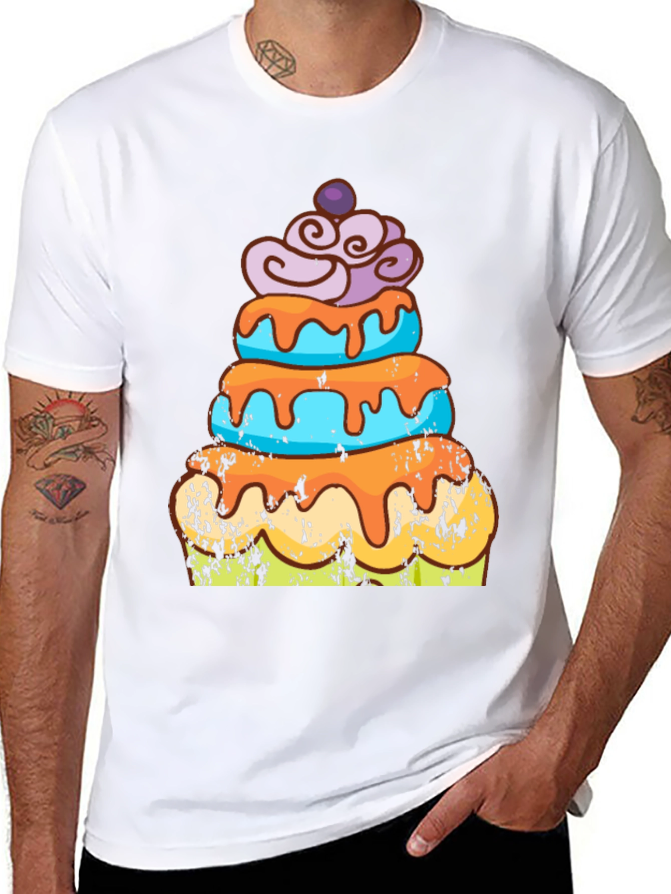 Cake Graphic Tee - Fun Dessert Lover Shirt
