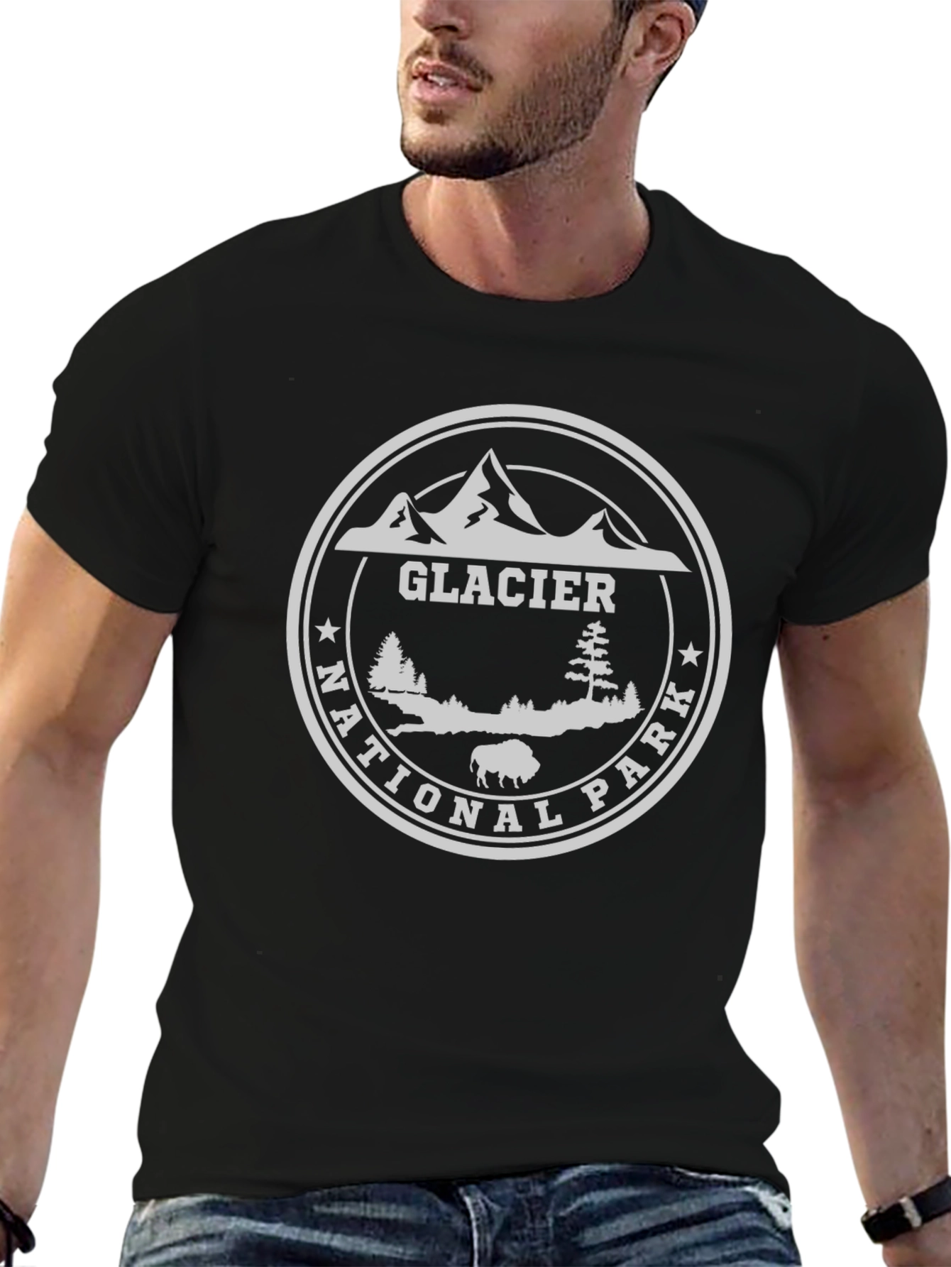 Glacier National Park Graphic T-Shirt - Black