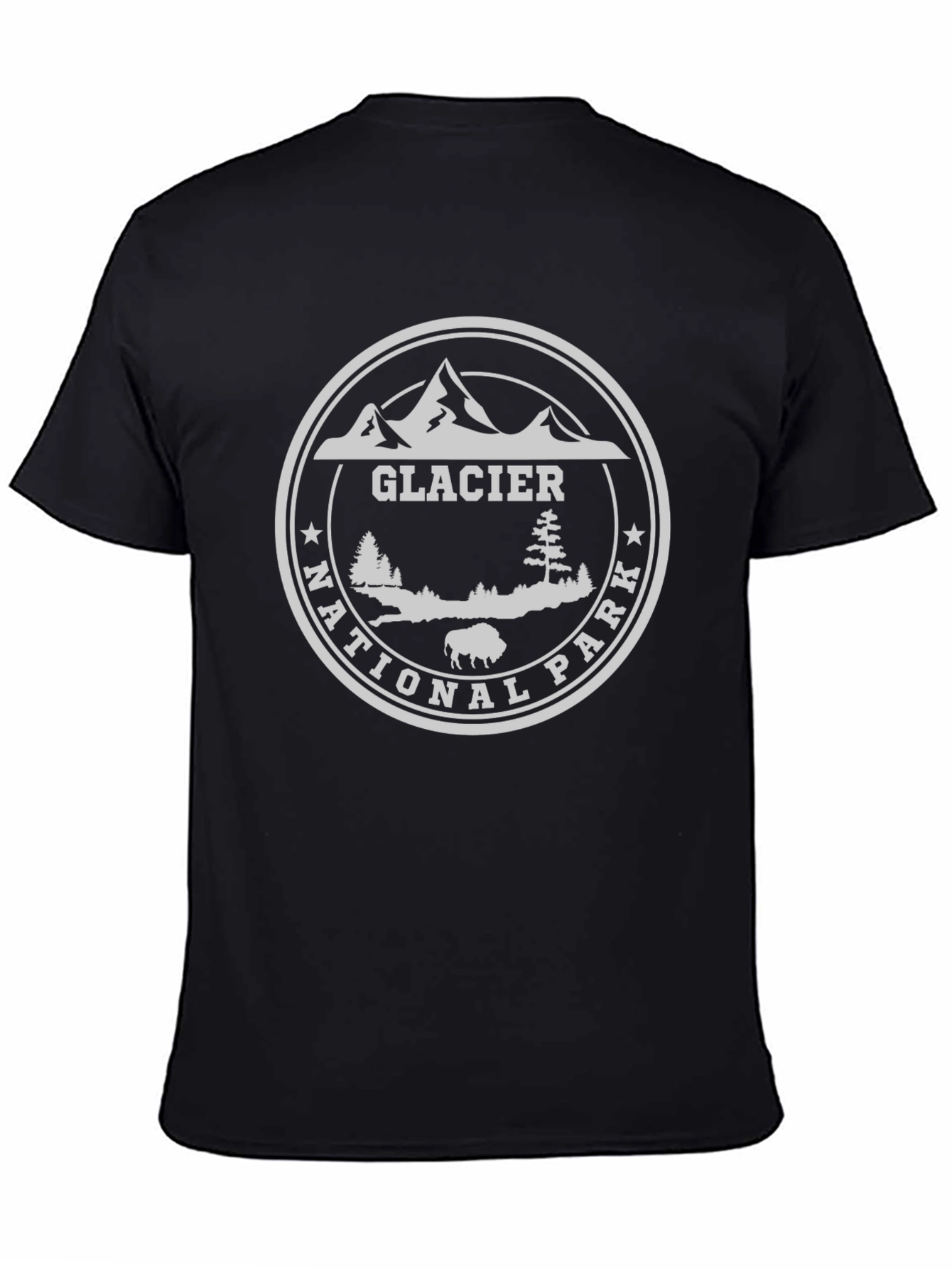 Glacier National Park Graphic T-Shirt - Black