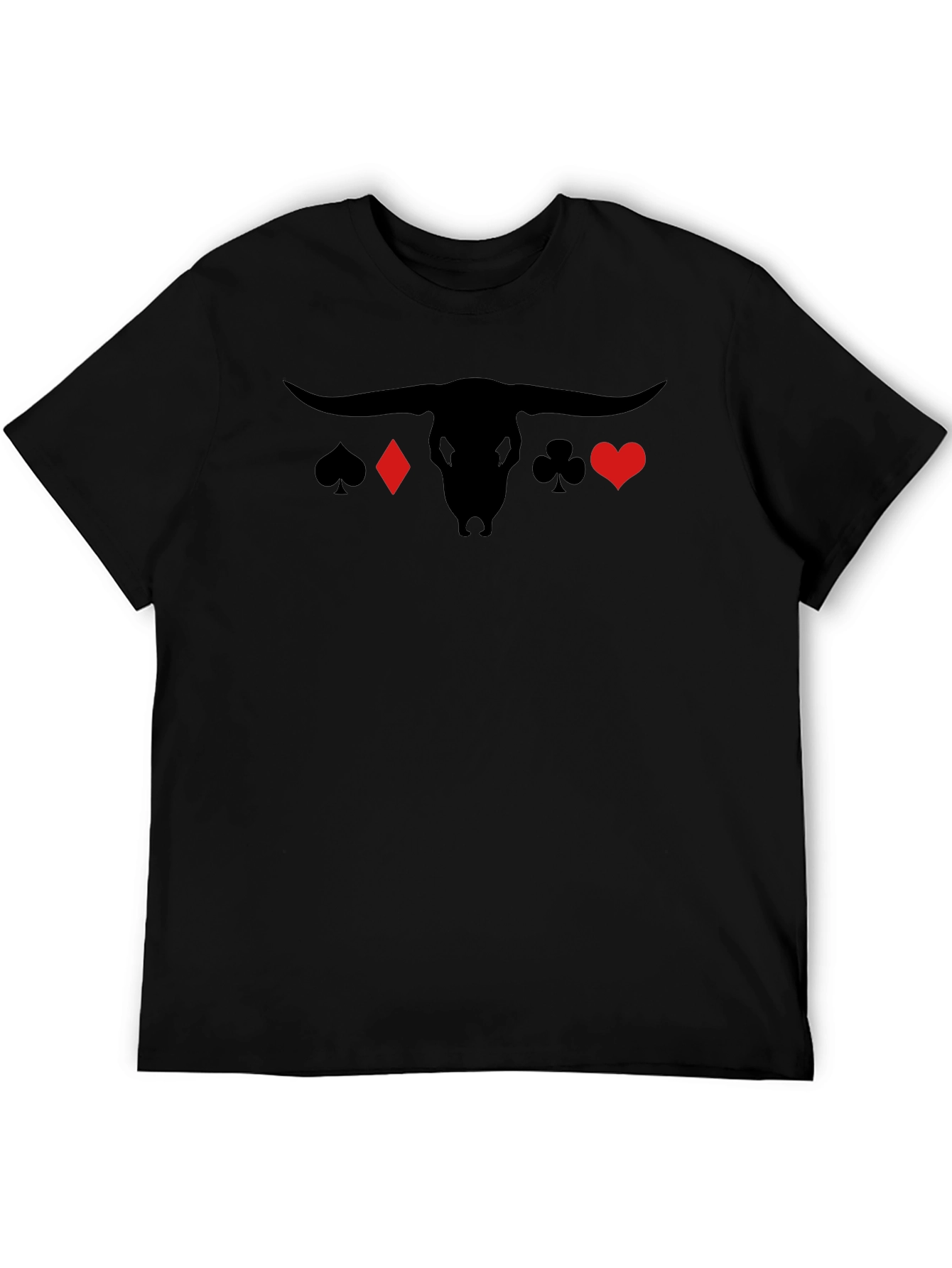 Bull & Cards Graphic Black T-Shirt
