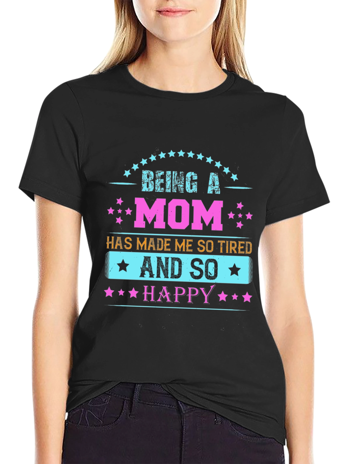 Tired & Happy Mom Graphic Tee