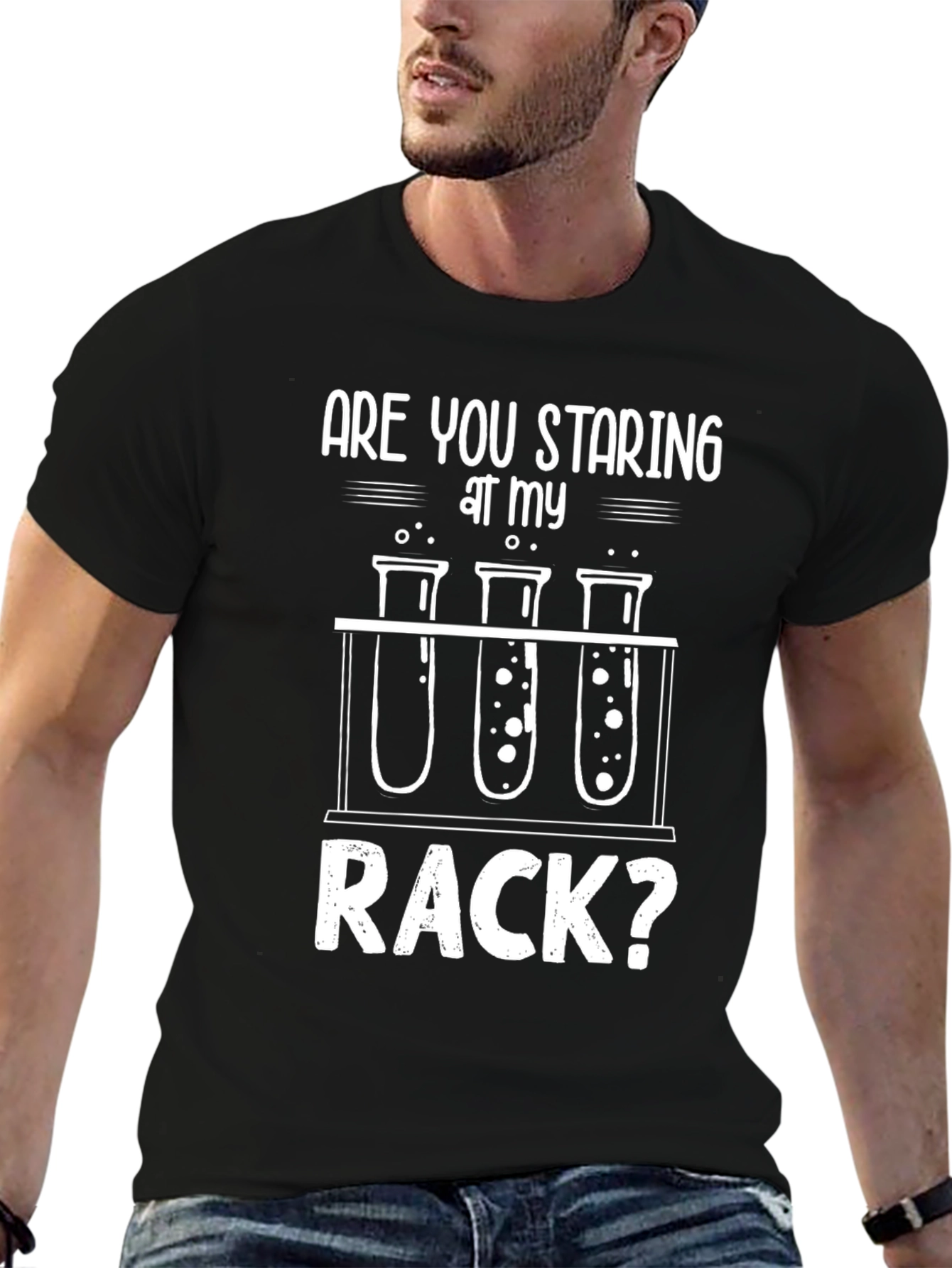 Are You Staring At My Rack? Funny Science T-Shirt