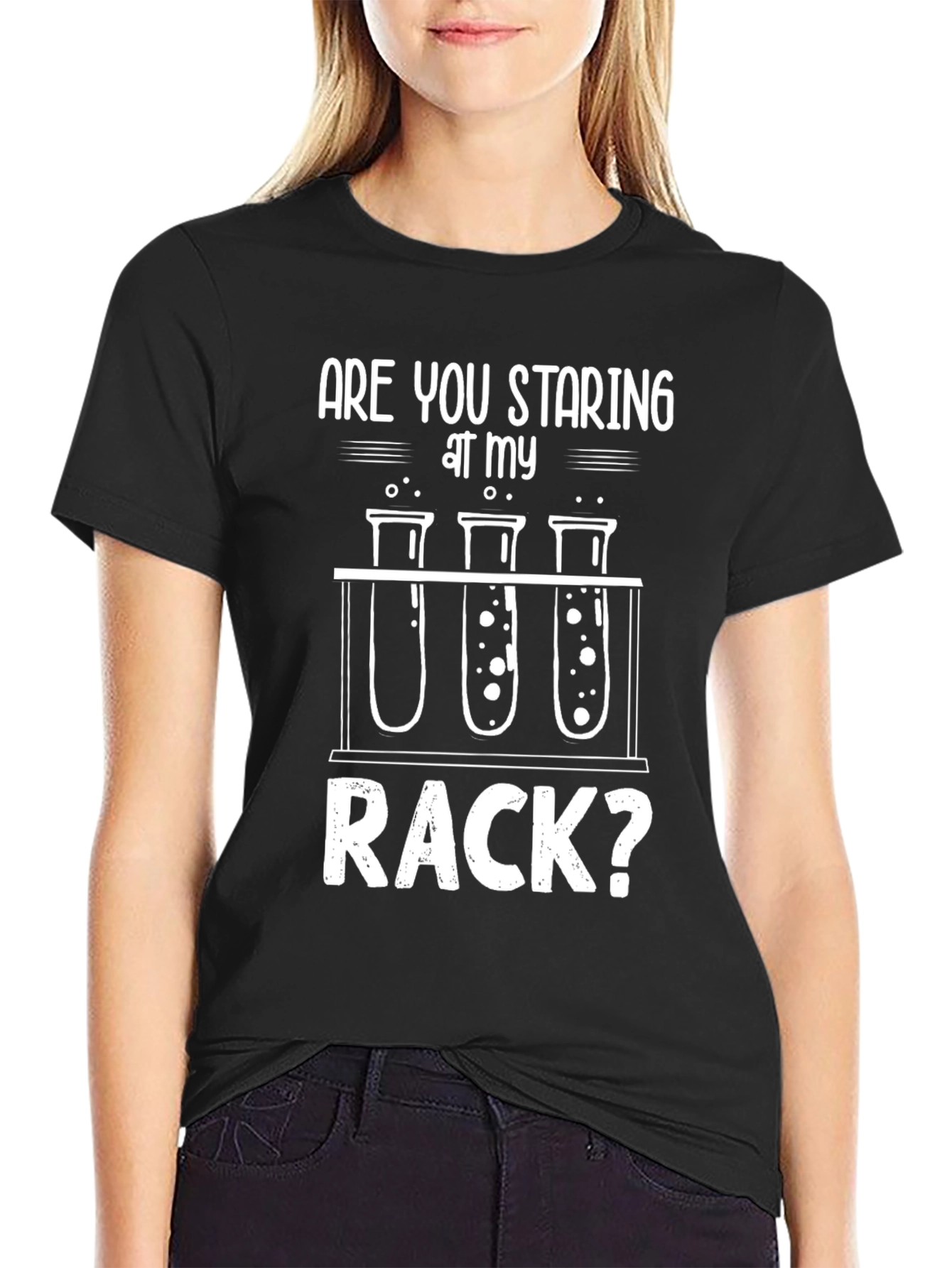 Are You Staring At My Rack? Funny Science T-Shirt
