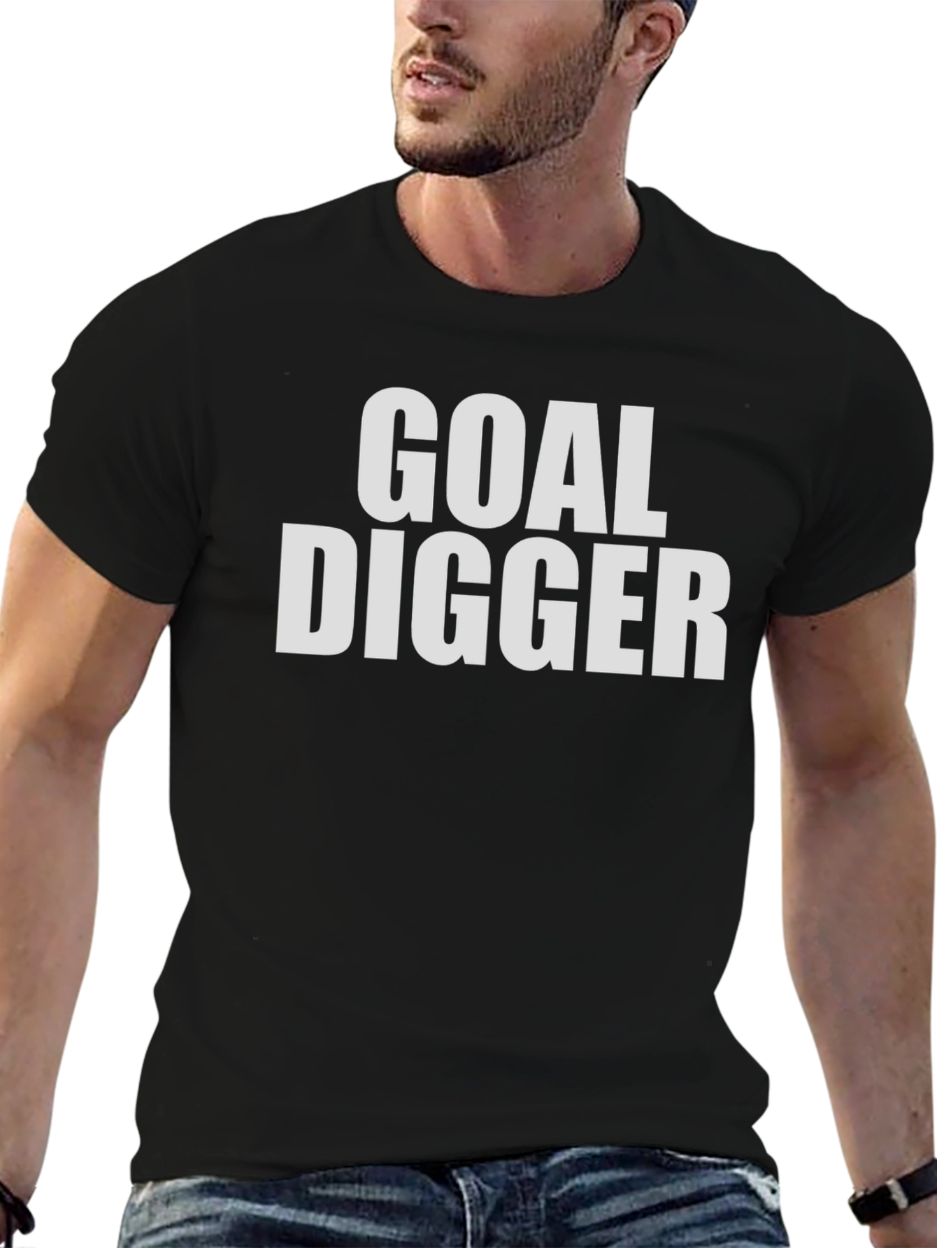 Goal Digger T-Shirt - Black Crew Neck Tee