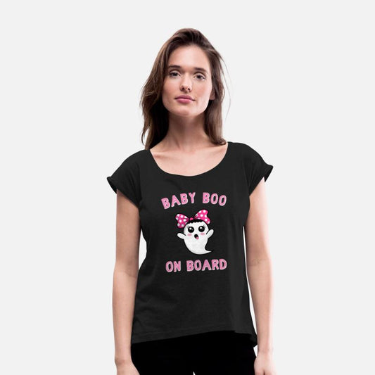 Girl Halloween BABY BOO on Board Womens Shirt