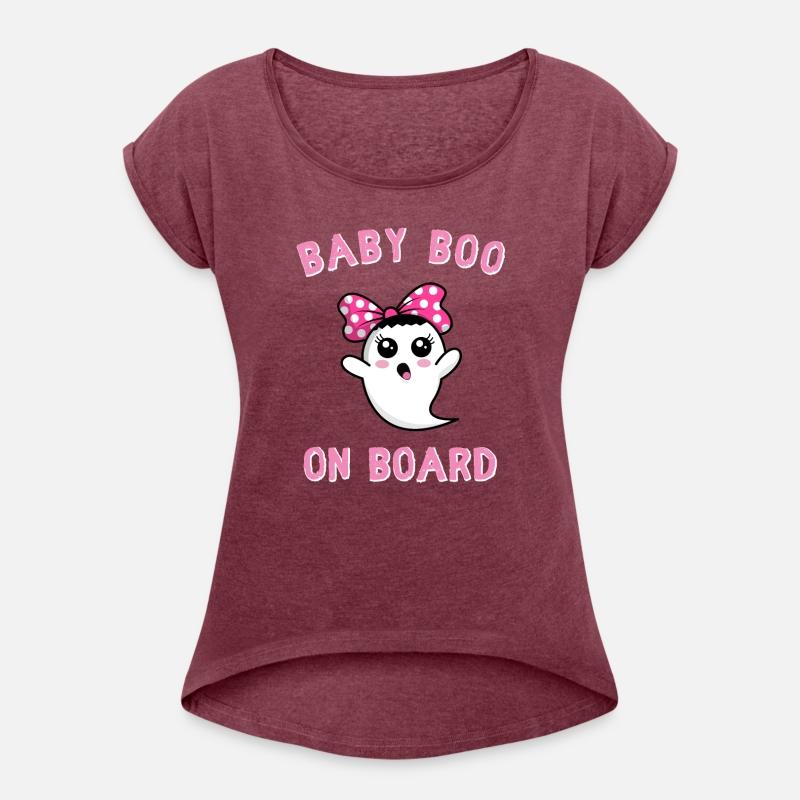 Girl Halloween BABY BOO on Board Womens Shirt