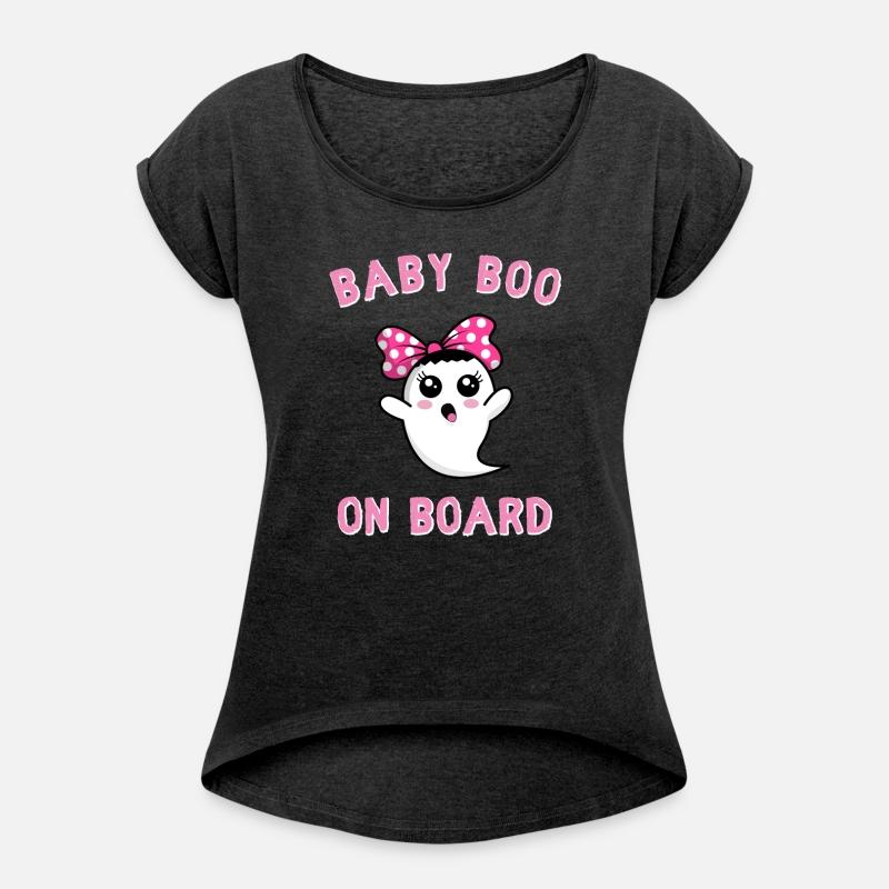 Girl Halloween BABY BOO on Board Womens Shirt
