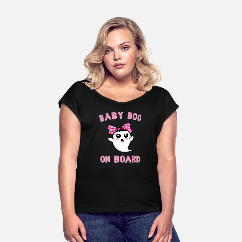 Girl Halloween BABY BOO on Board Womens Shirt