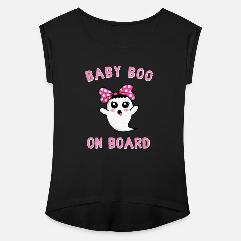 Girl Halloween BABY BOO on Board Womens Shirt