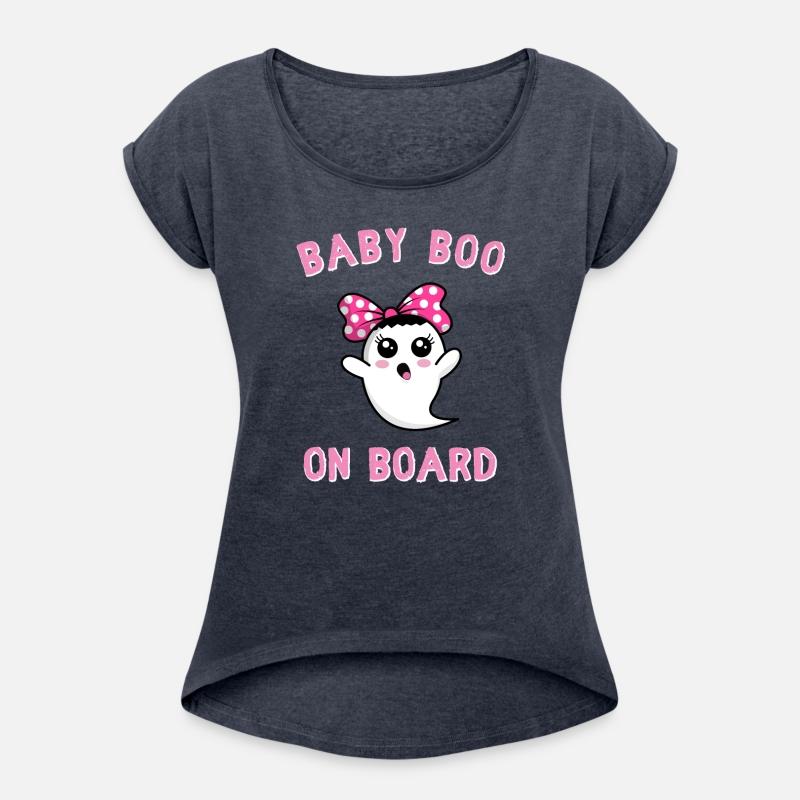 Girl Halloween BABY BOO on Board Womens Shirt