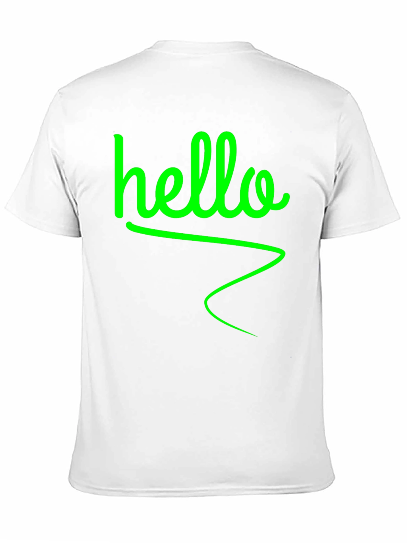 Hello Green Graphic Black T-Shirt