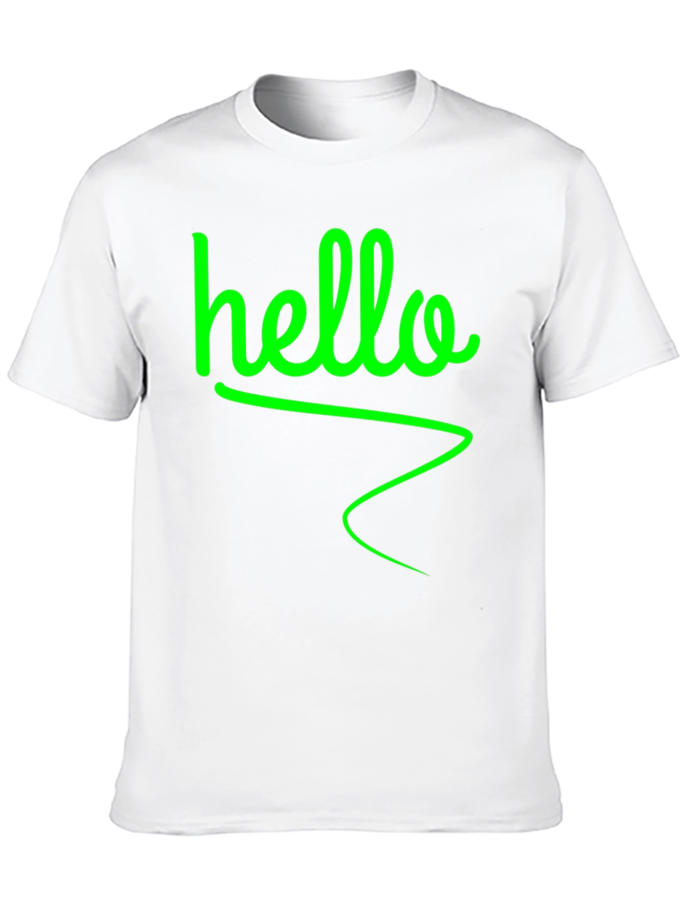 Hello Green Graphic Black T-Shirt