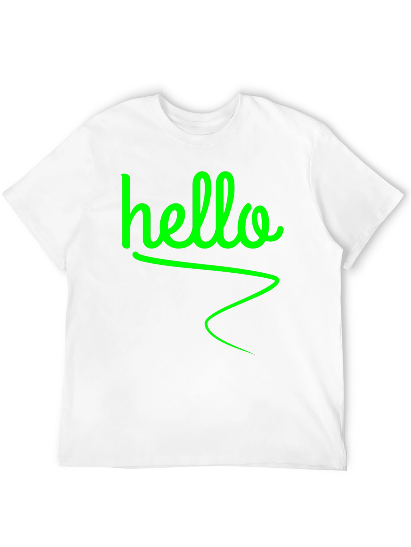 Hello Green Graphic Black T-Shirt
