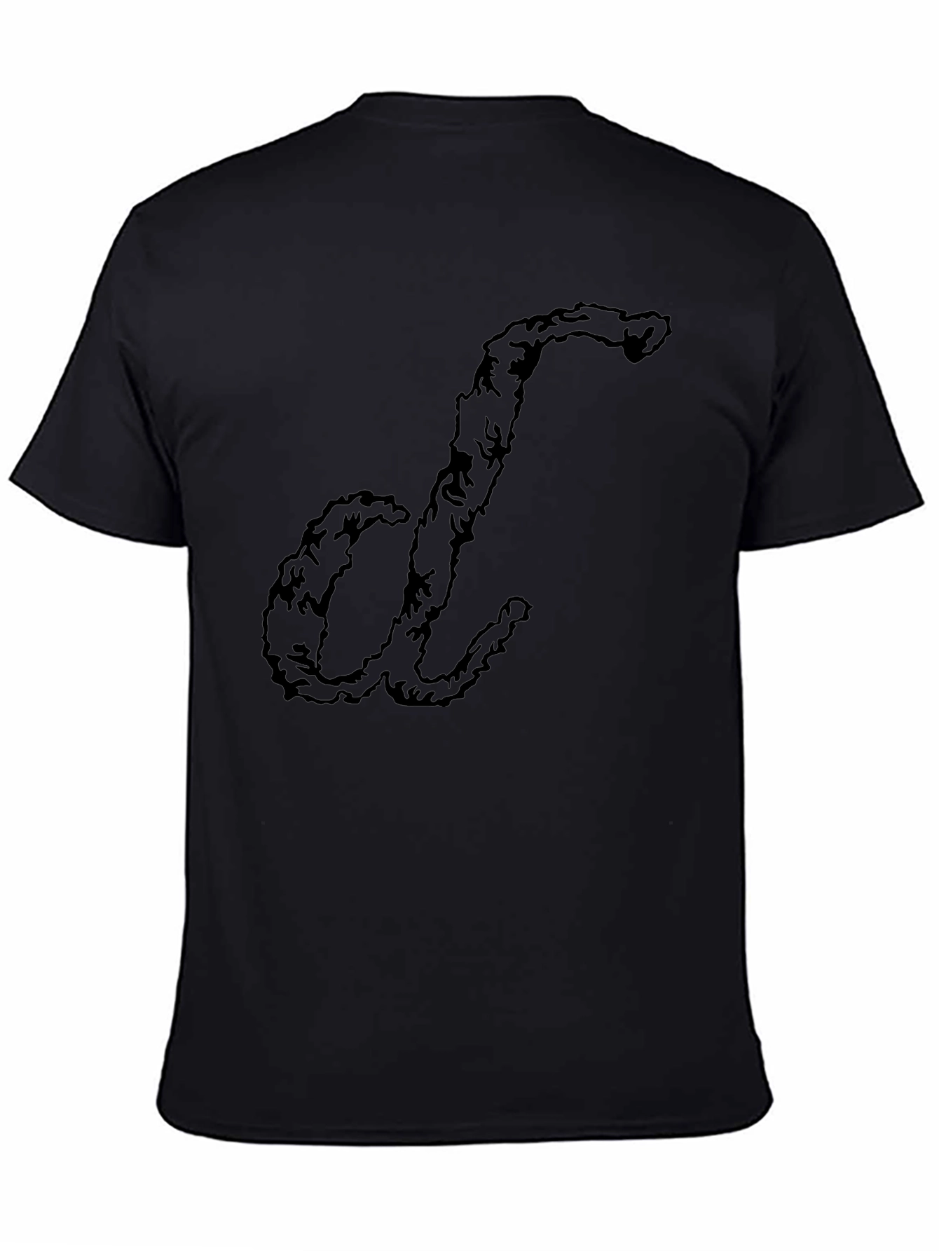 Unique Letter Tee - Soft Cotton Black T-Shirt