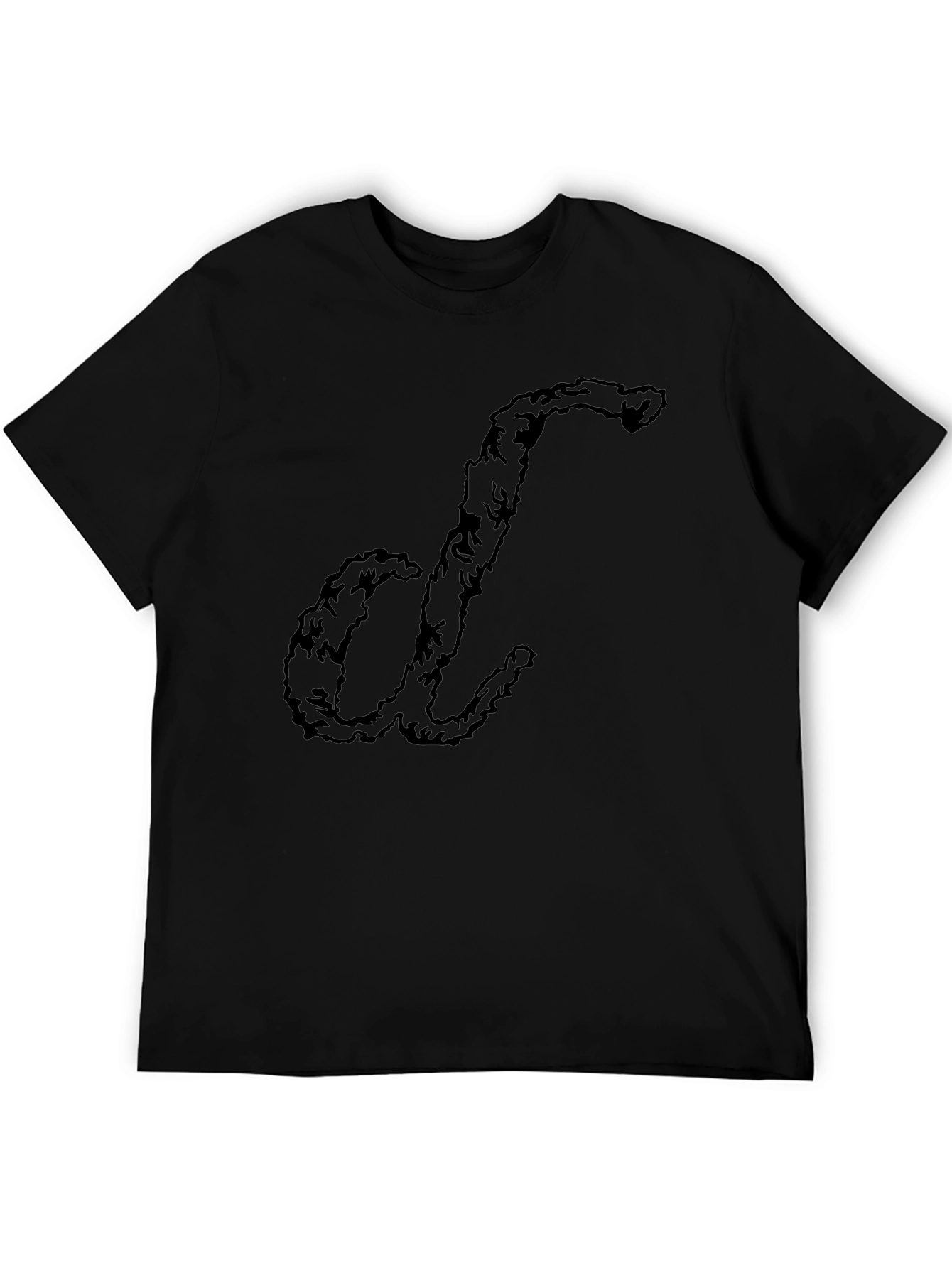 Unique Letter Tee - Soft Cotton Black T-Shirt