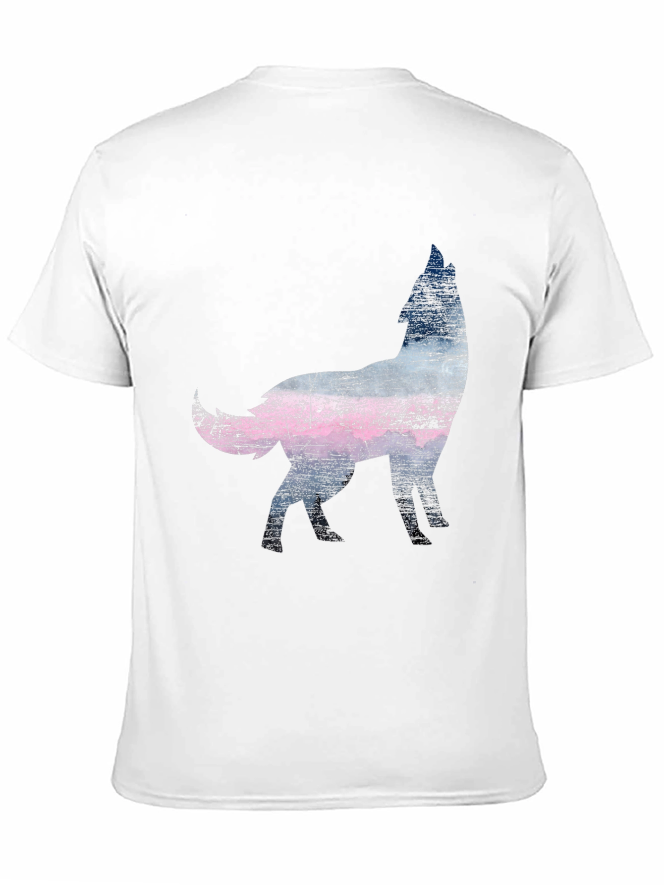 Wolf Silhouette Graphic Print Black T-Shirt