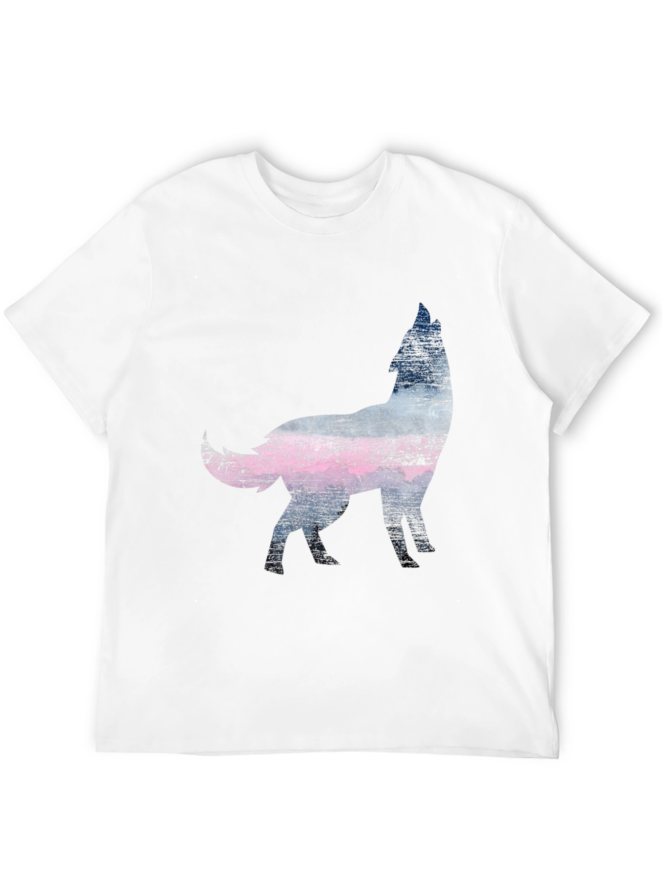 Wolf Silhouette Graphic Print Black T-Shirt