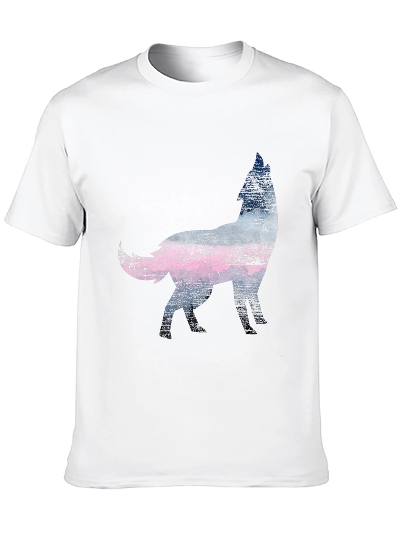 Wolf Silhouette Graphic Print Black T-Shirt