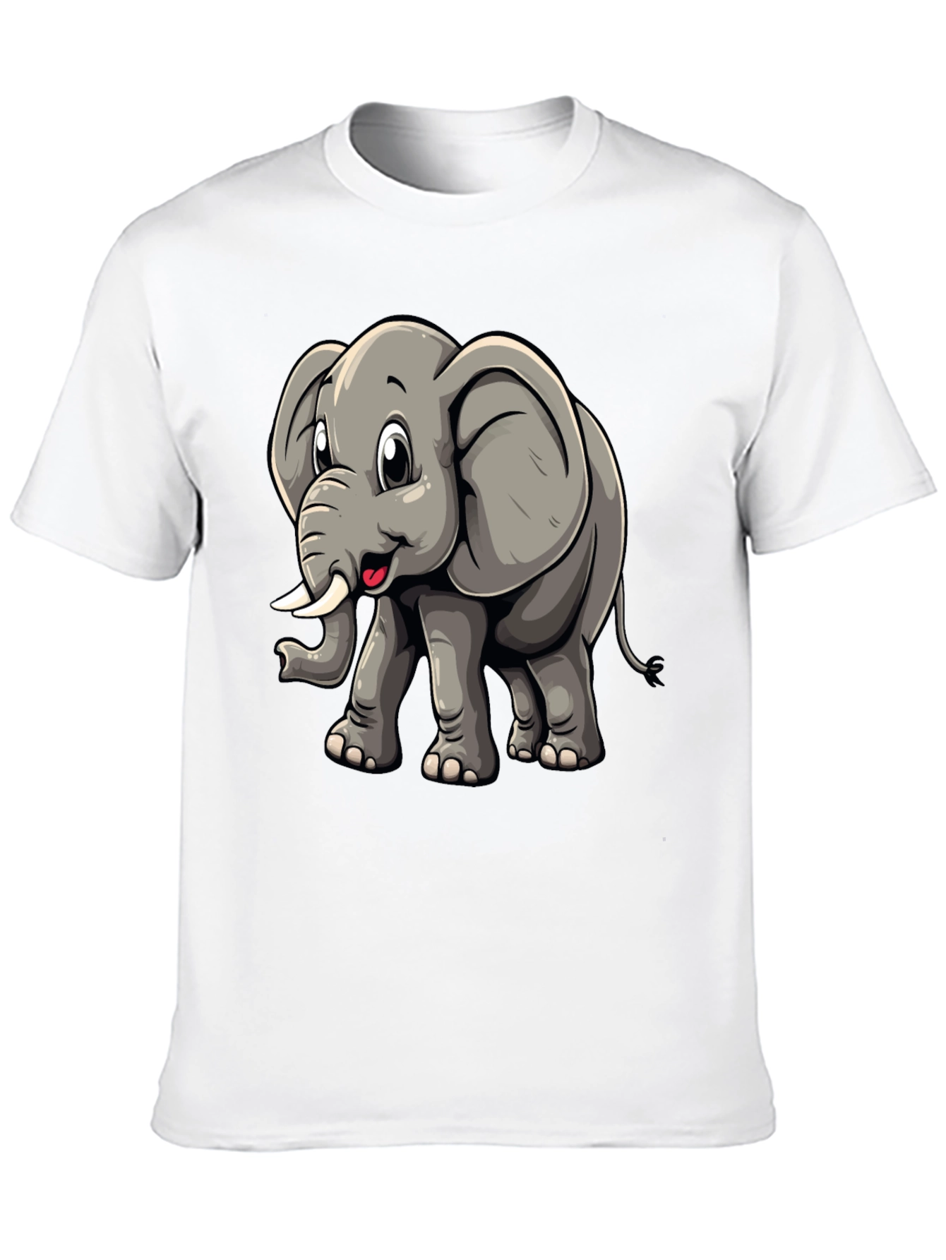 Cute Elephant Graphic Tee - Black T-Shirt