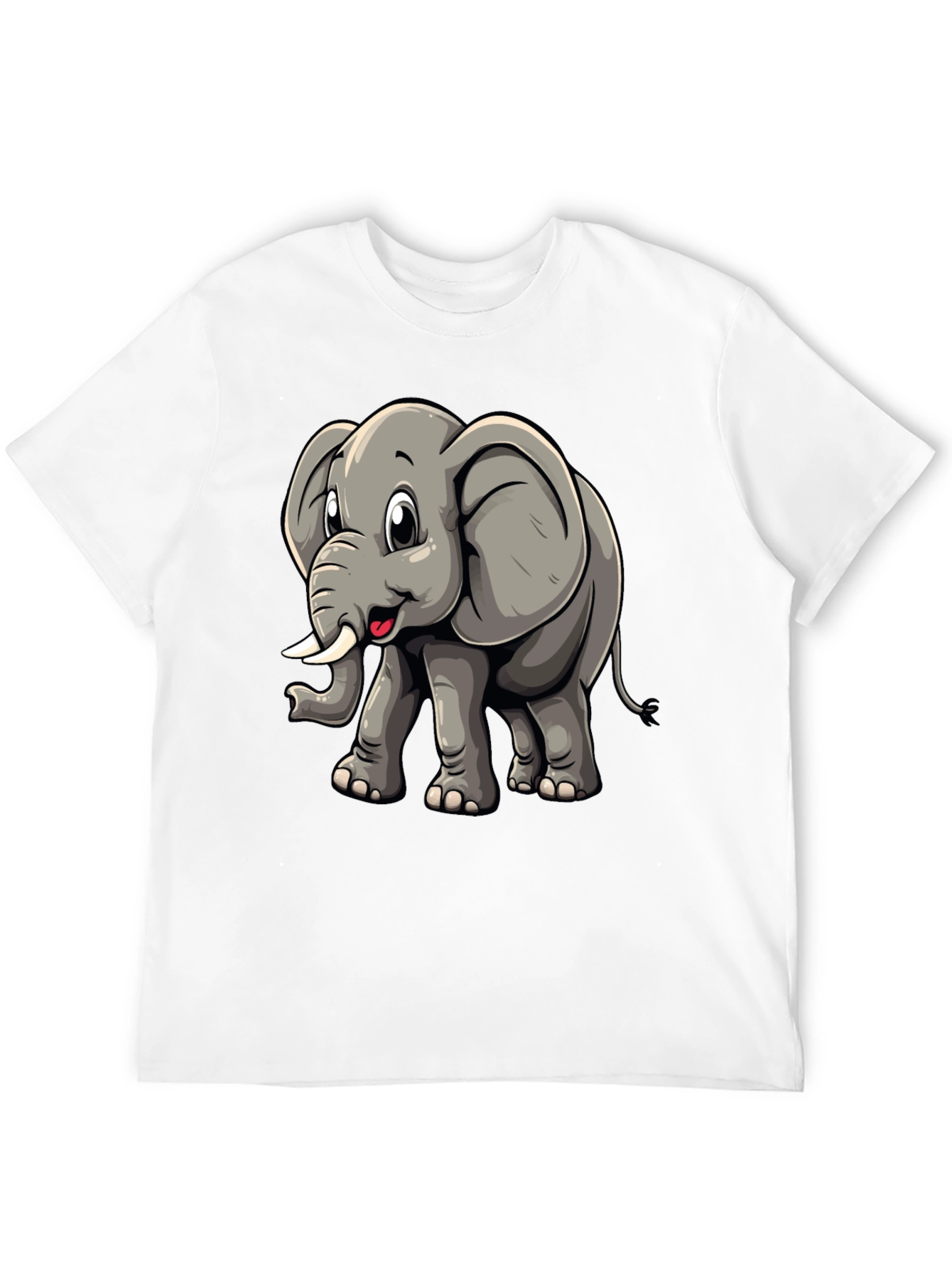 Cute Elephant Graphic Tee - Black T-Shirt