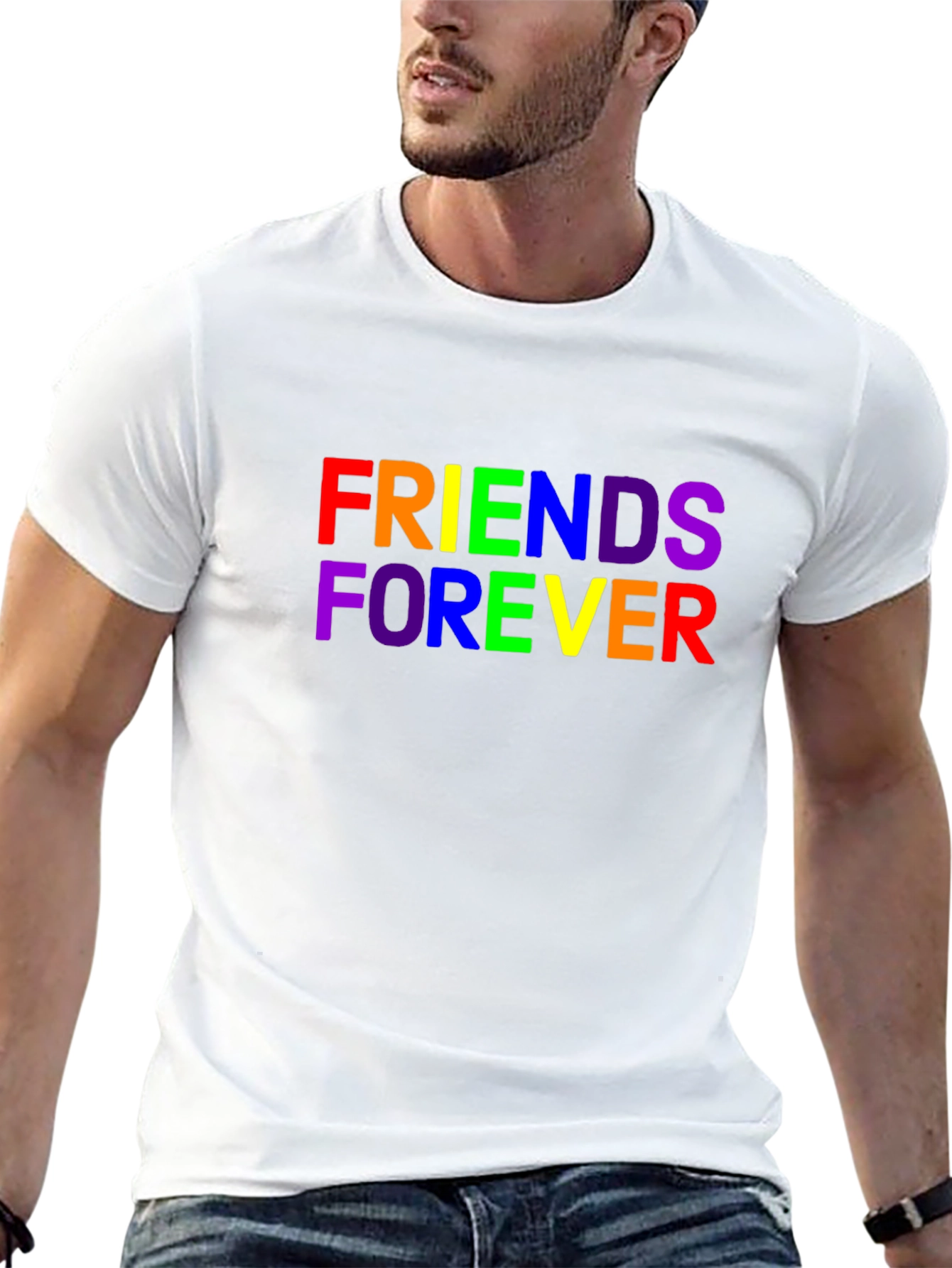 Friends Forever Rainbow Graphic T-Shirt