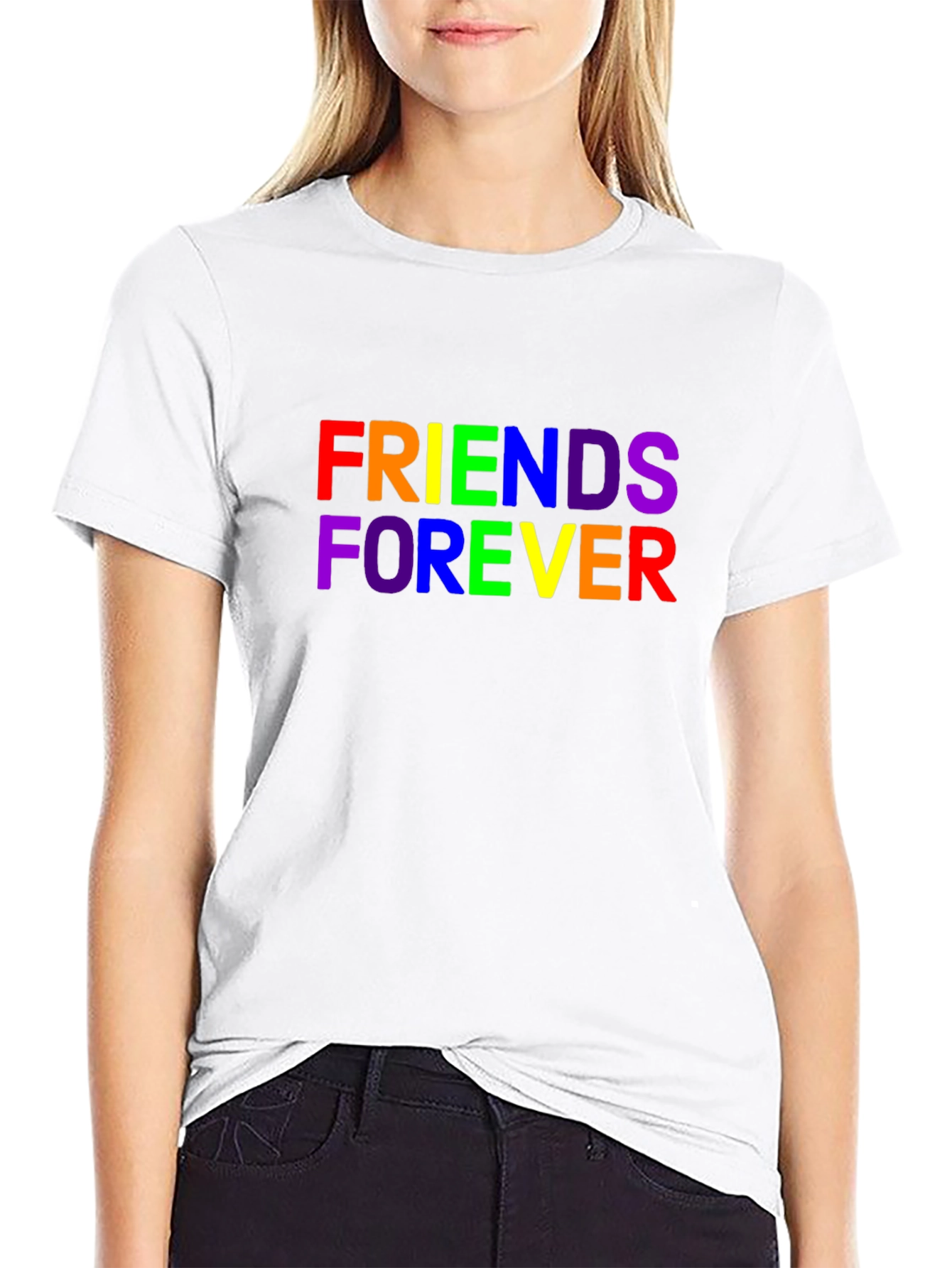 Friends Forever Rainbow Graphic T-Shirt