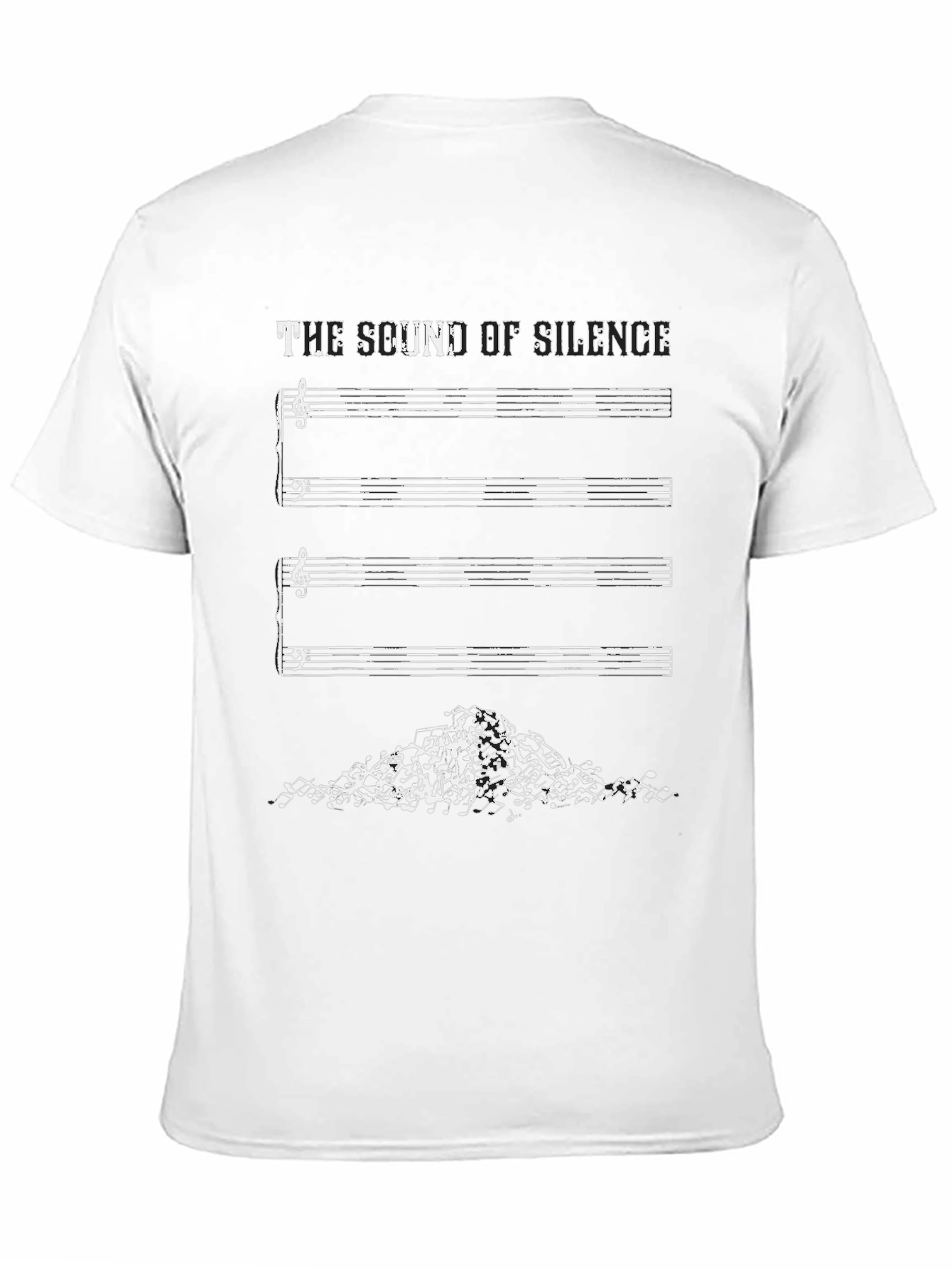 The Sound of Silence Music Notes Graphic Tee