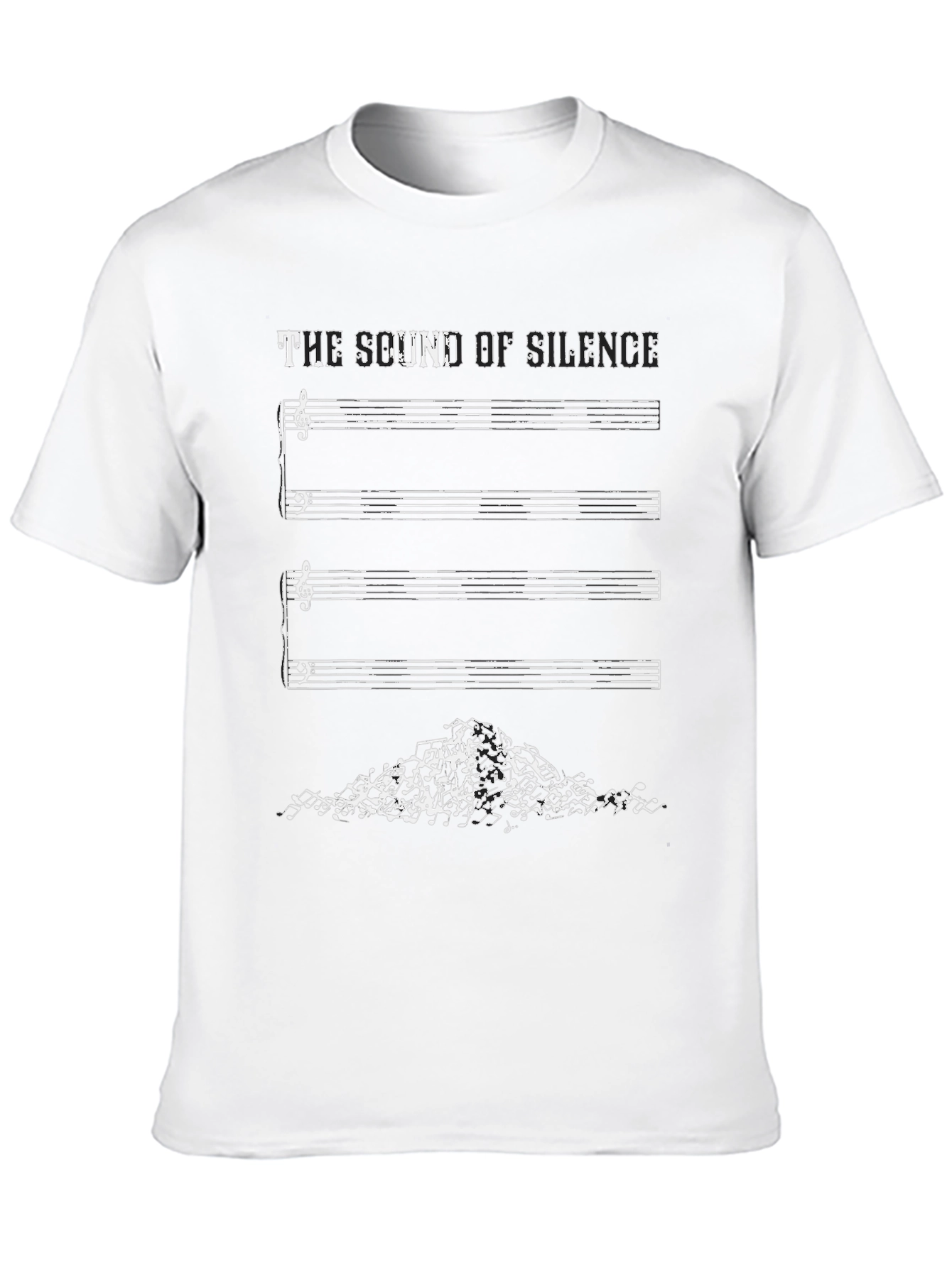 The Sound of Silence Music Notes Graphic Tee