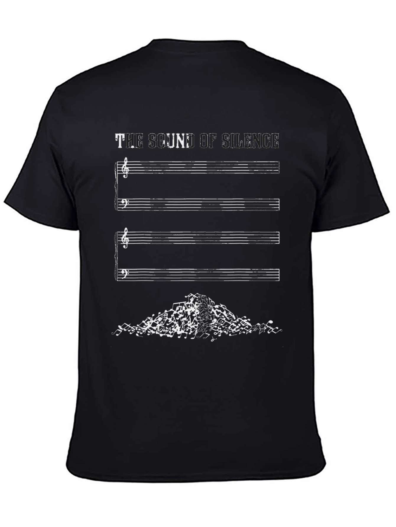 The Sound of Silence Music Notes Graphic Tee