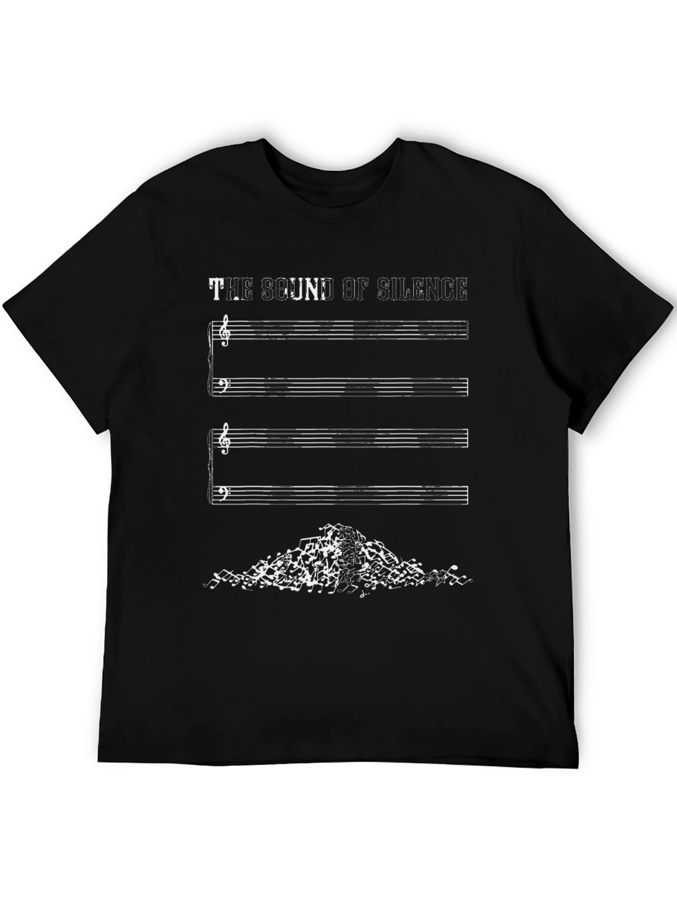 The Sound of Silence Music Notes Graphic Tee
