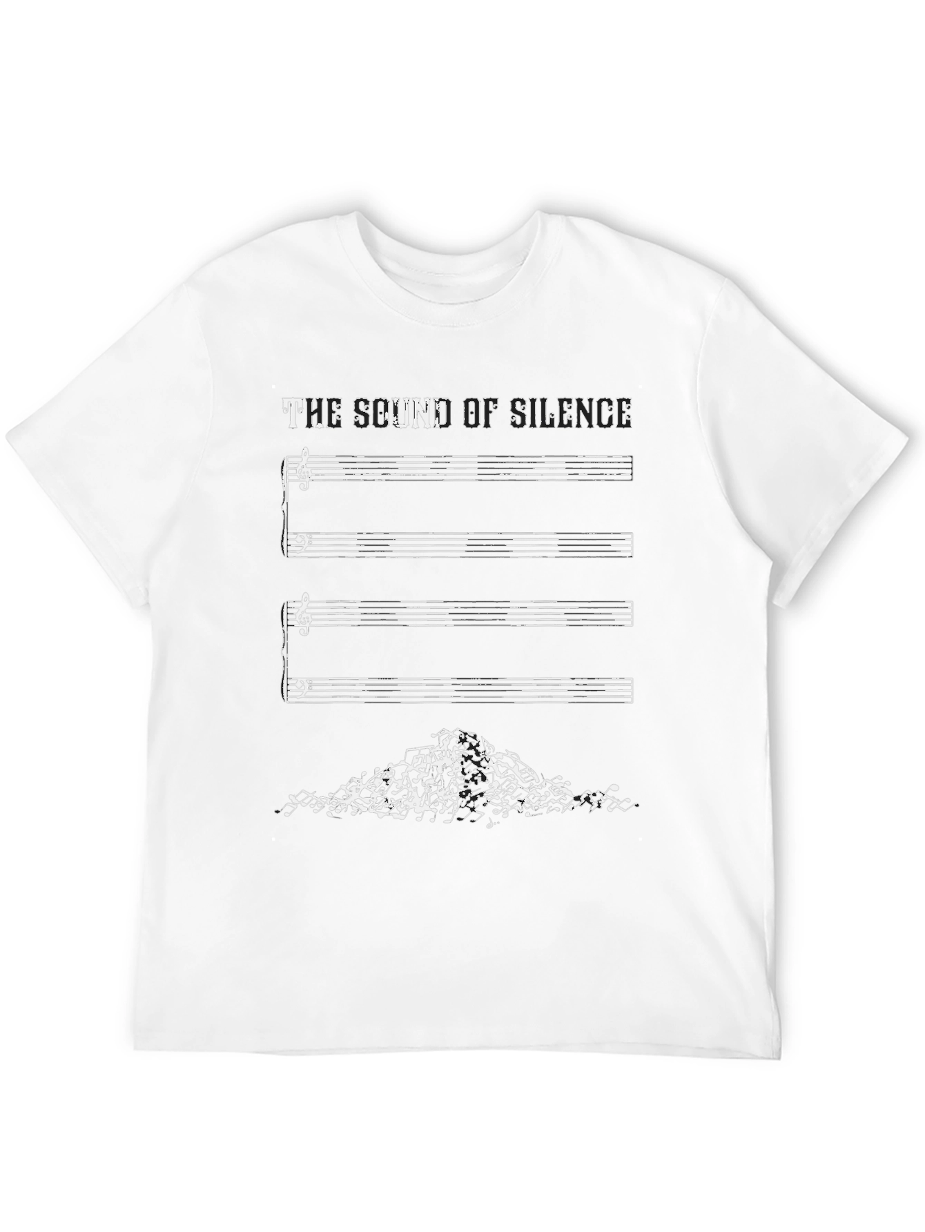 The Sound of Silence Music Notes Graphic Tee