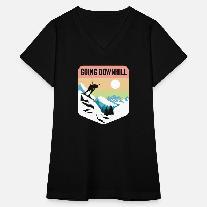 Going Downhill Funny Skiing Outdoor Snowboarding