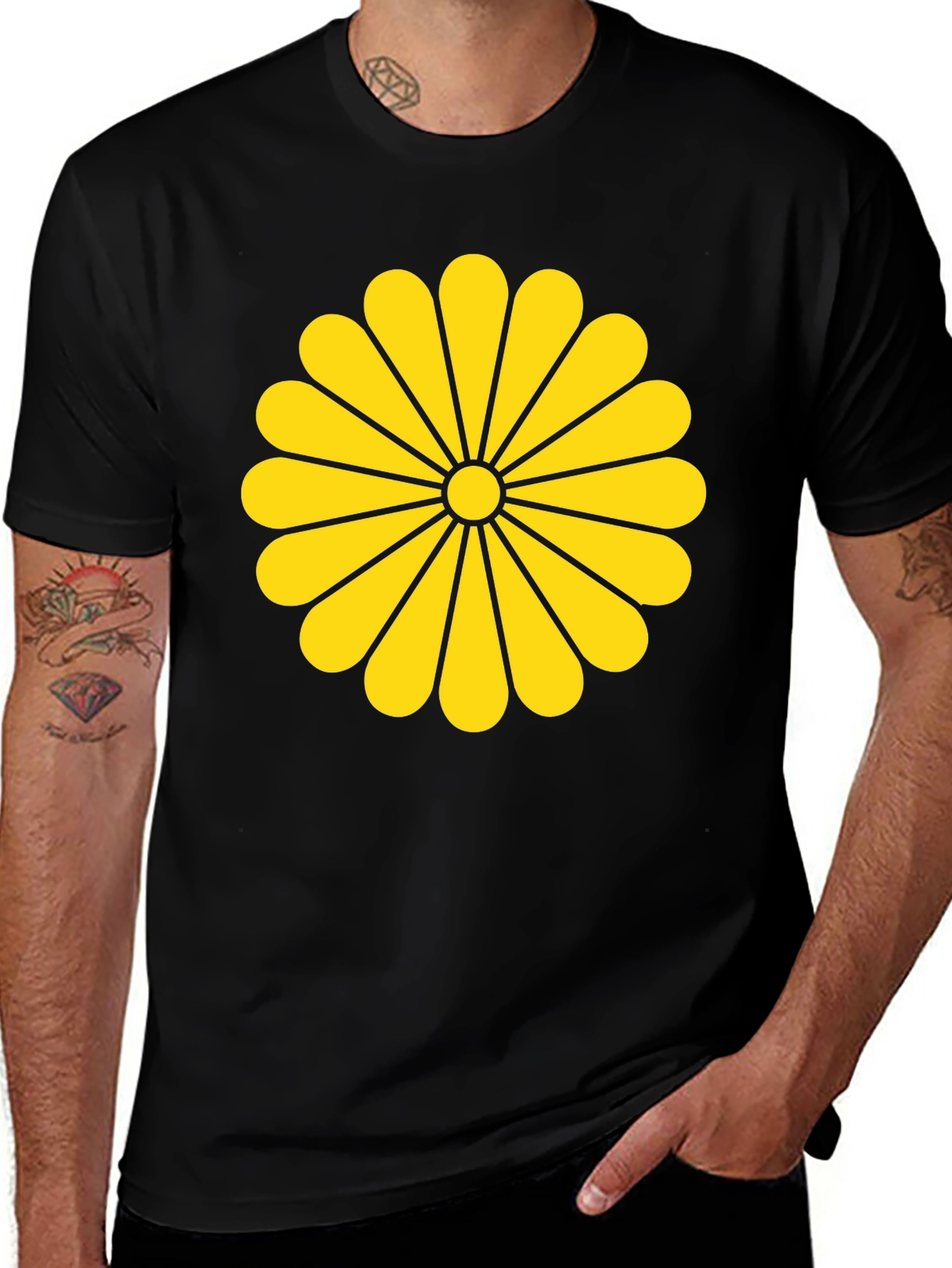 Imperial Seal of Japan Graphic T-Shirt - Black