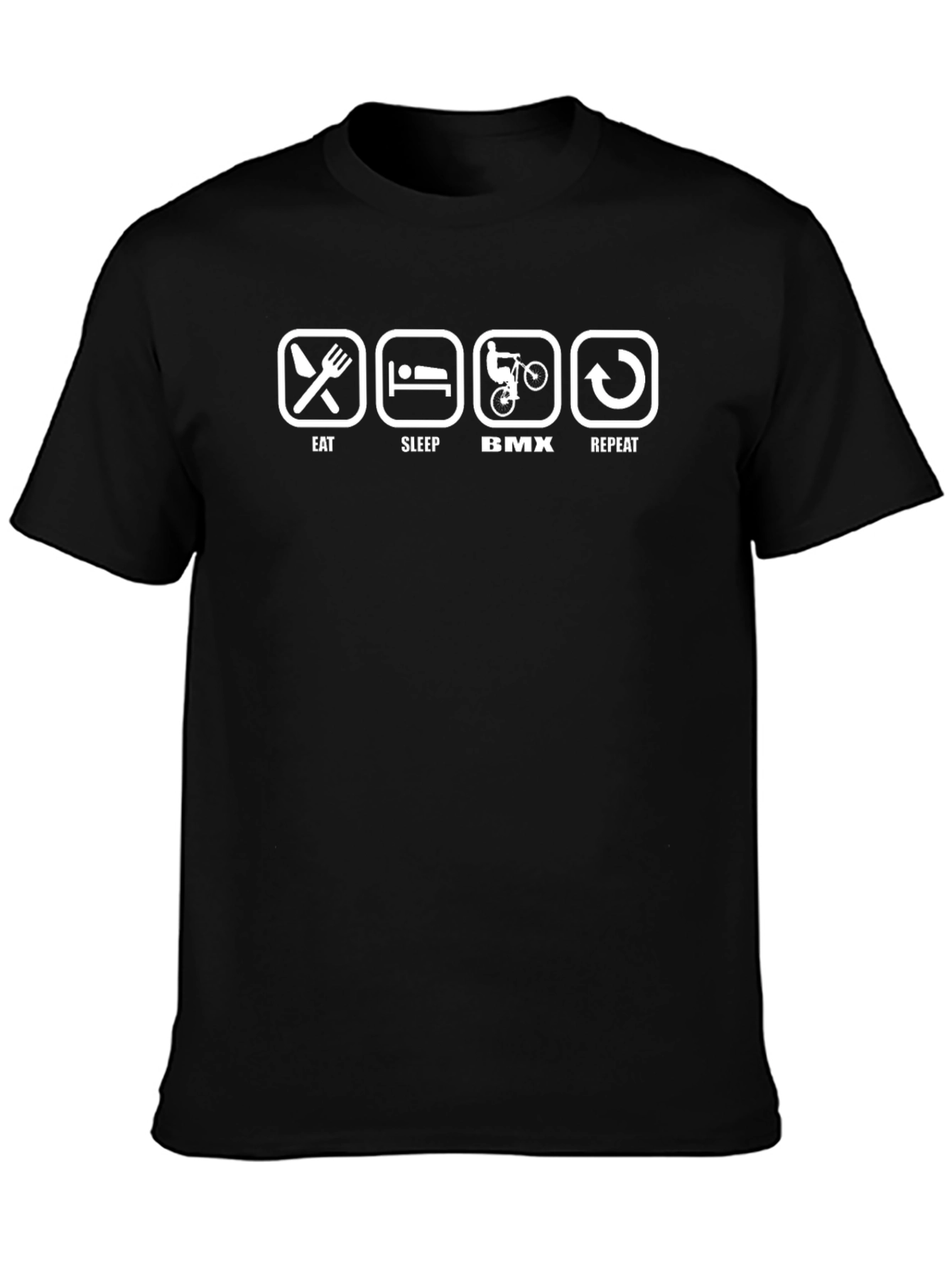Eat Sleep BMX Repeat T-Shirt - Black Graphic Tee