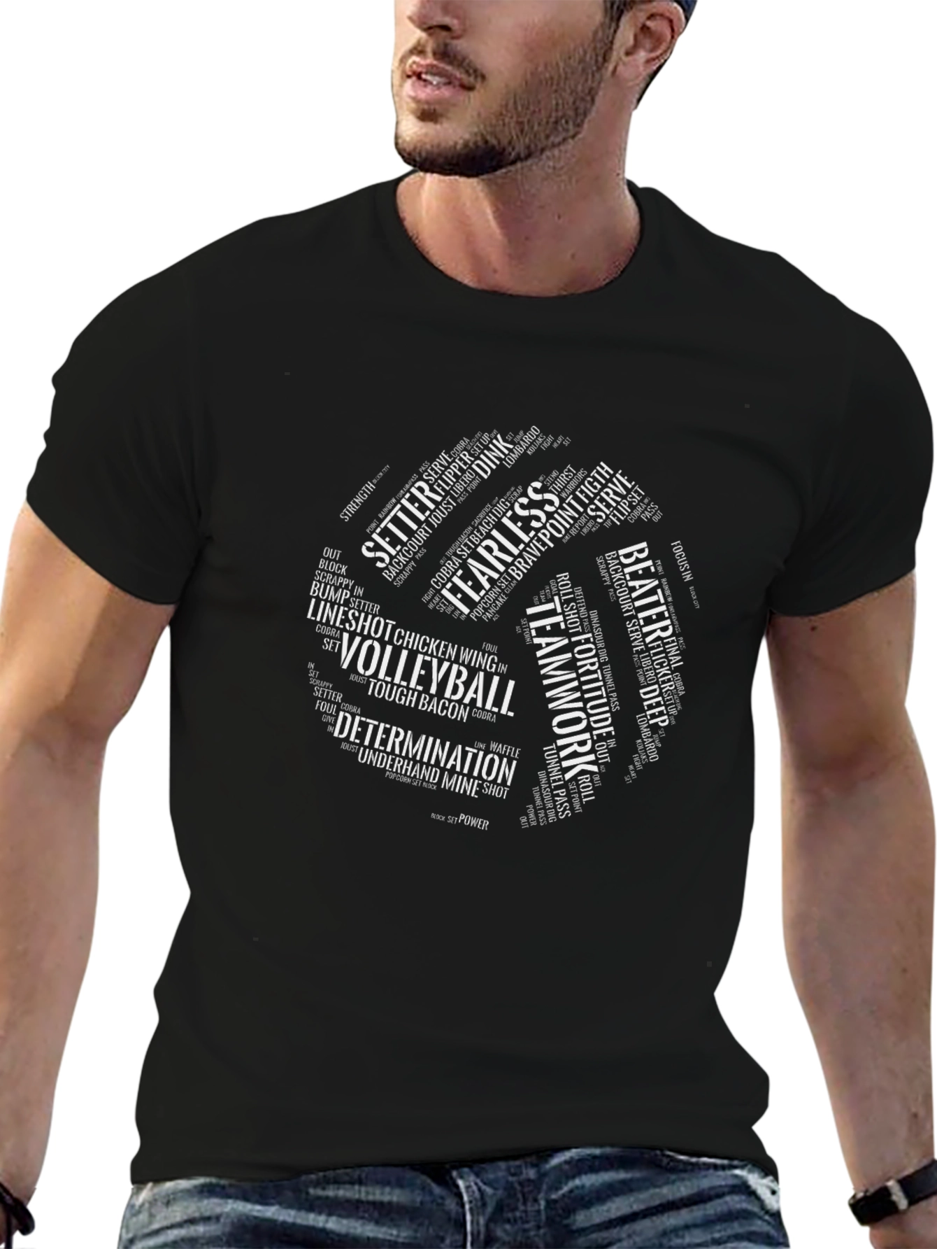 Volleyball Word Art Graphic T-Shirt