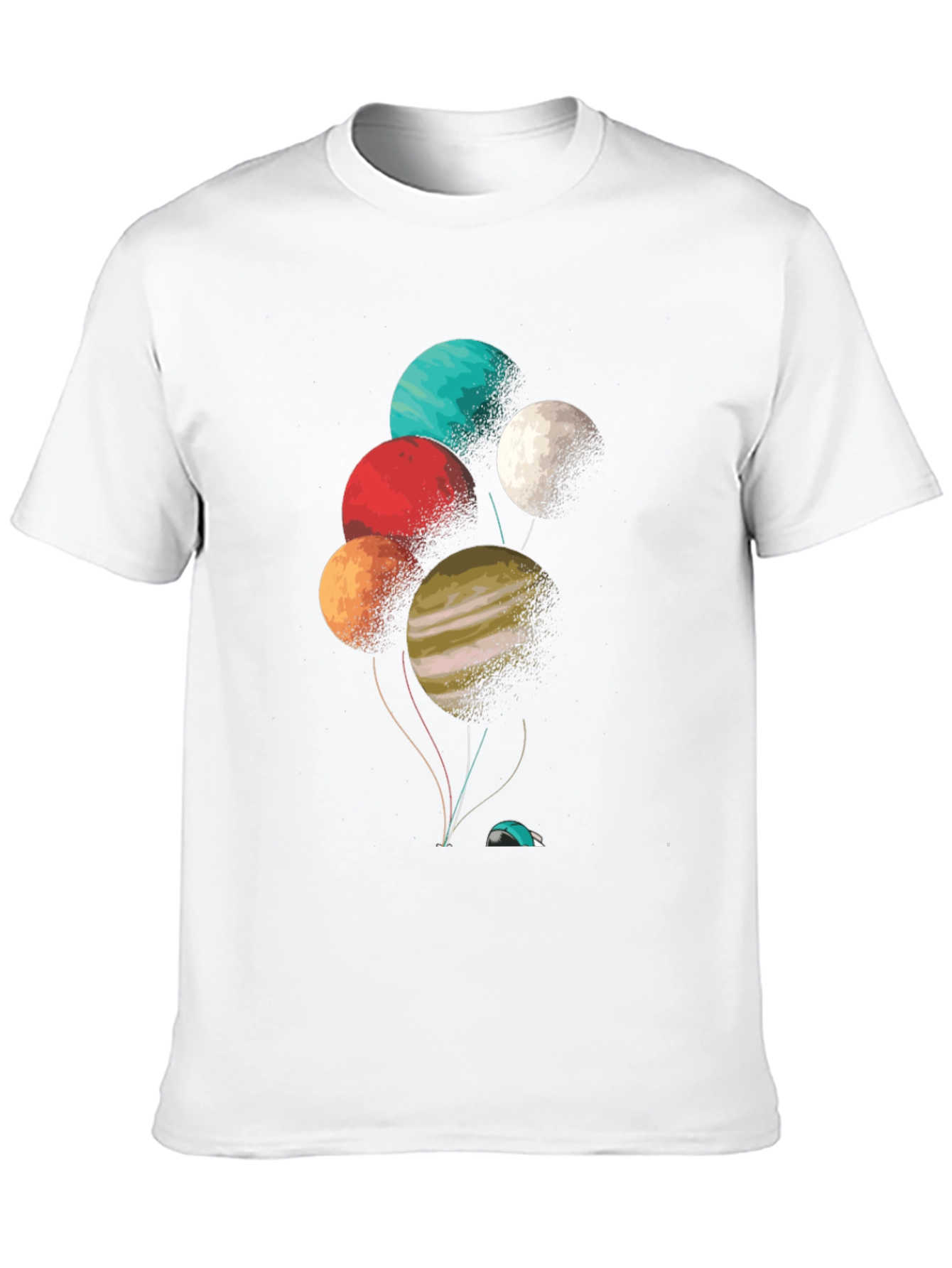 Planetary Balloon Graphic Tee - Unique Space Design